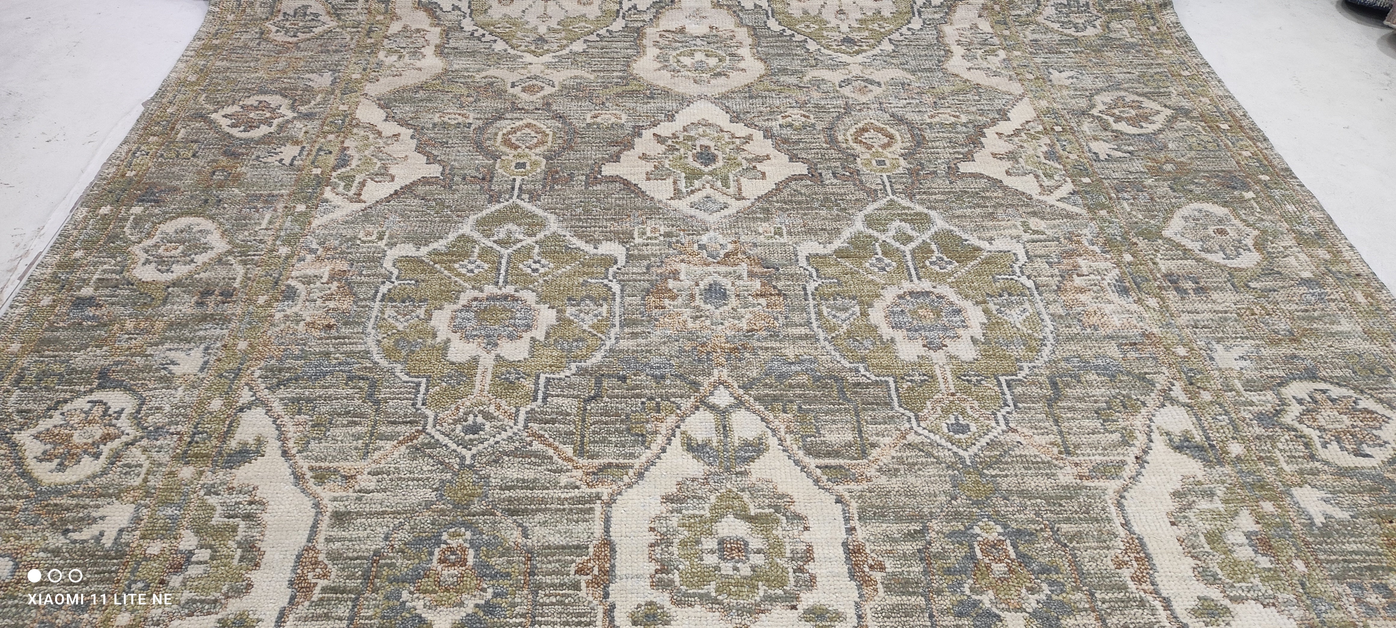 Kailena Mai 8x10 Grey Hand-Knotted Oushak Rug