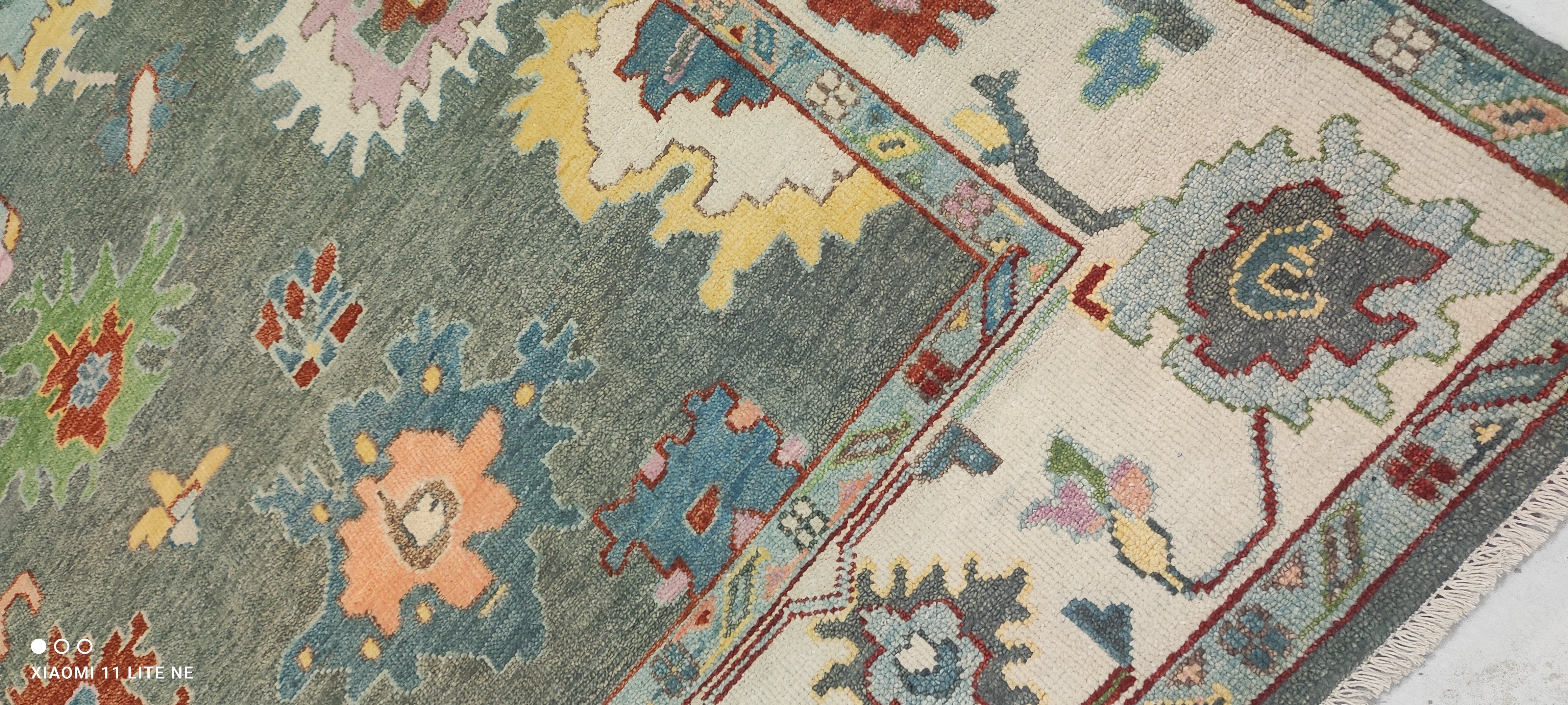 Marisela Zumbado 8x9.9 Multi Color Hand-Knotted Oushak Rug