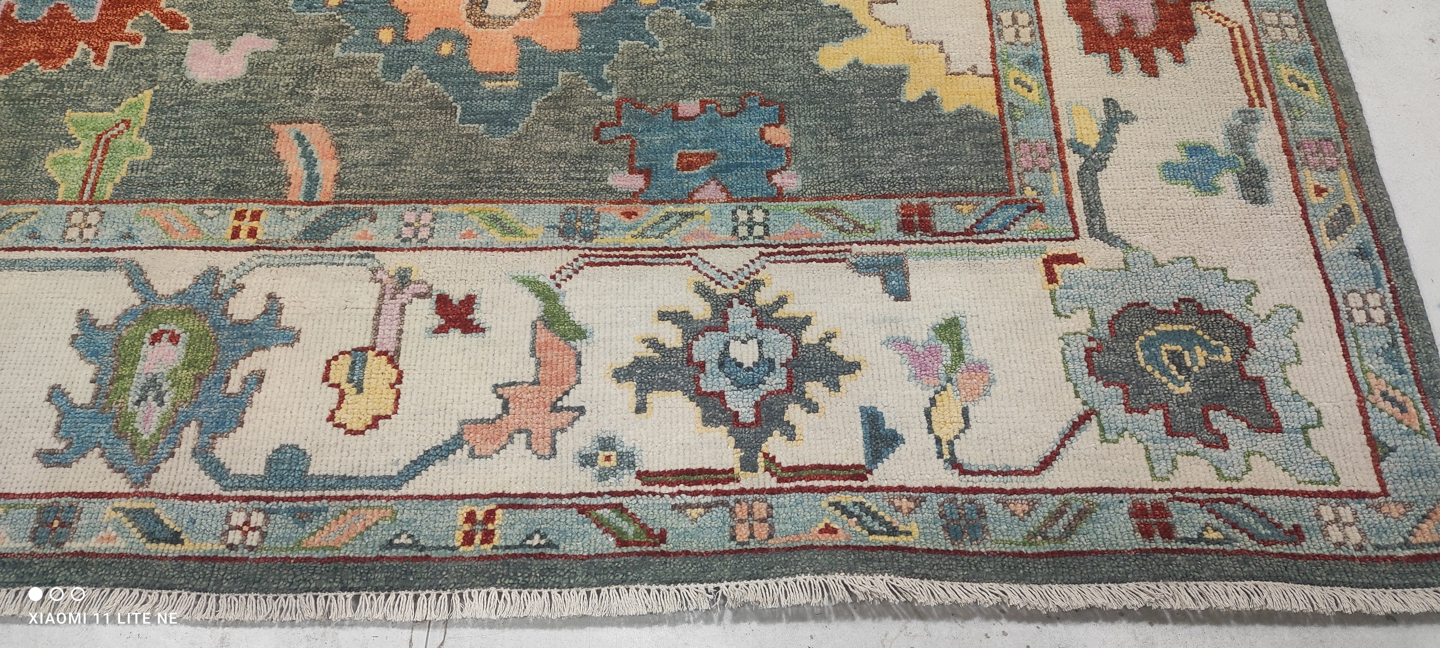 Marisela Zumbado 8x9.9 Multi Color Hand-Knotted Oushak Rug