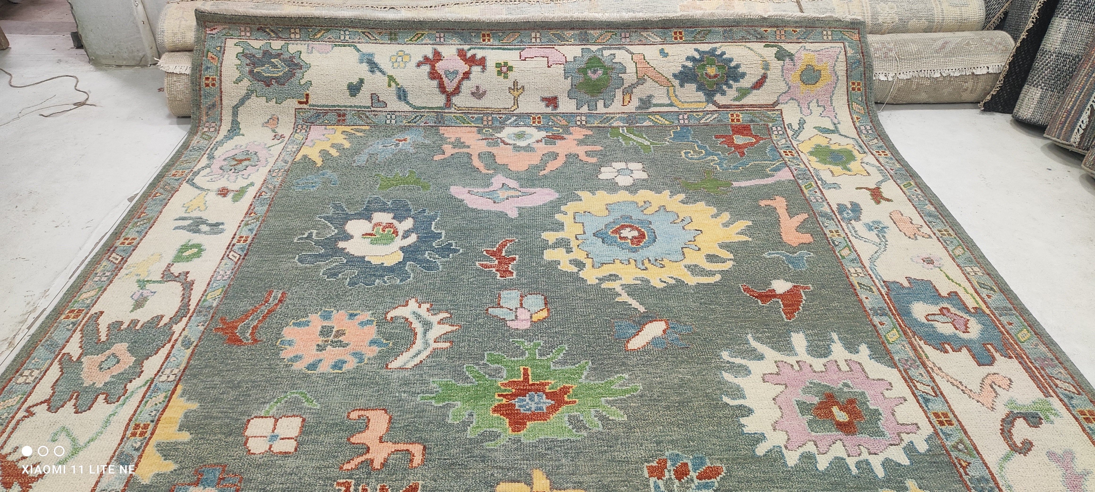 Marisela Zumbado 8x9.9 Multi Color Hand-Knotted Oushak Rug