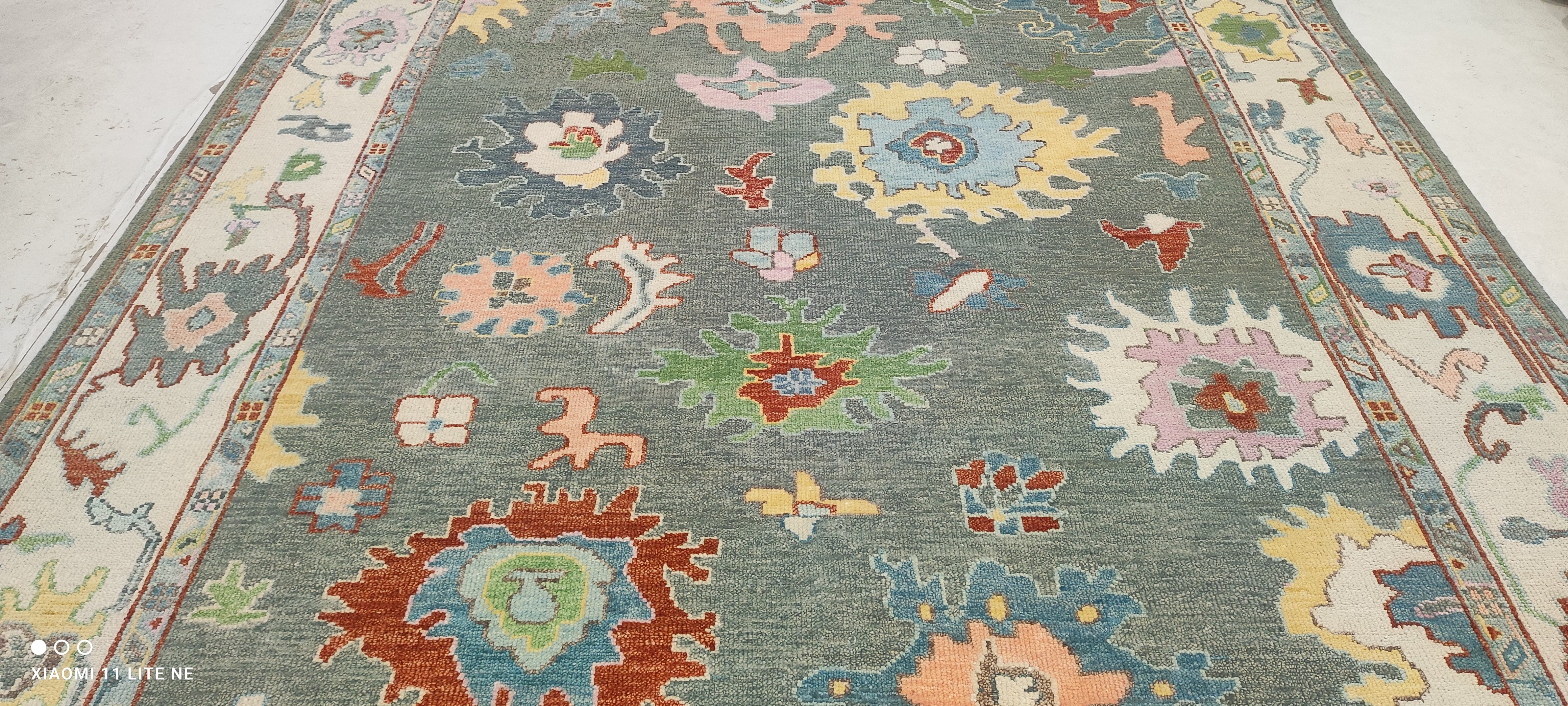 Marisela Zumbado 8x9.9 Multi Color Hand-Knotted Oushak Rug