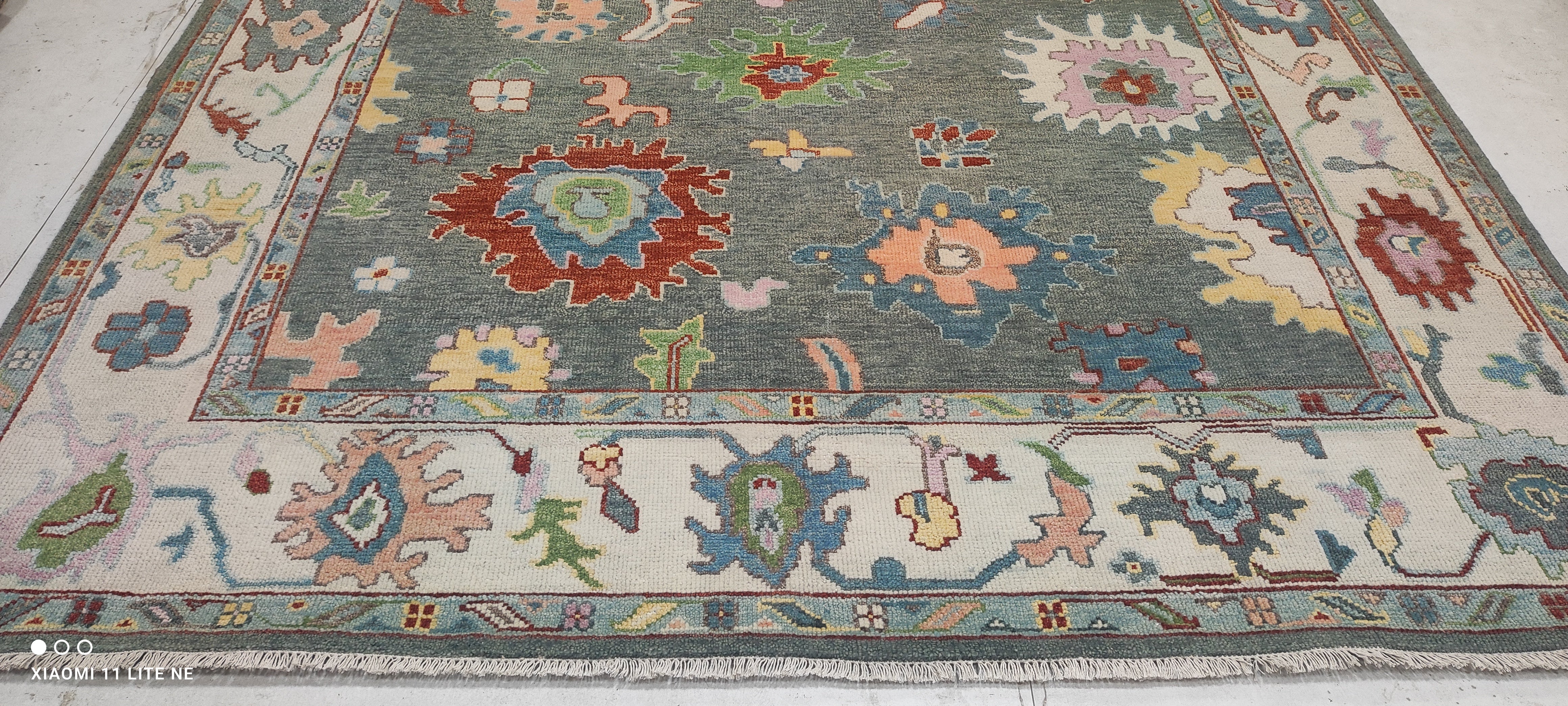 Marisela Zumbado 8x9.9 Multi Color Hand-Knotted Oushak Rug