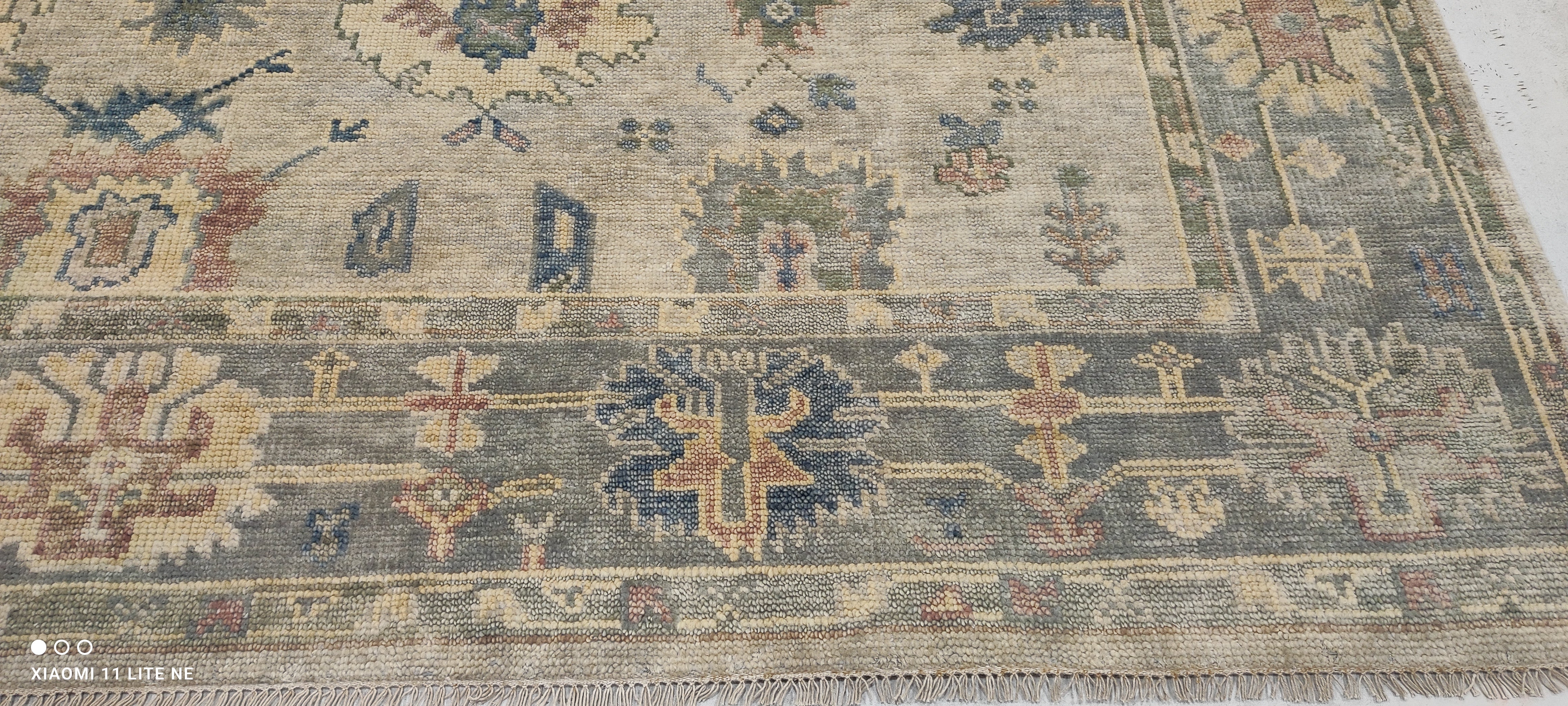 Annalise Basso 8x10 Grey Hand-Knotted Oushak Rug