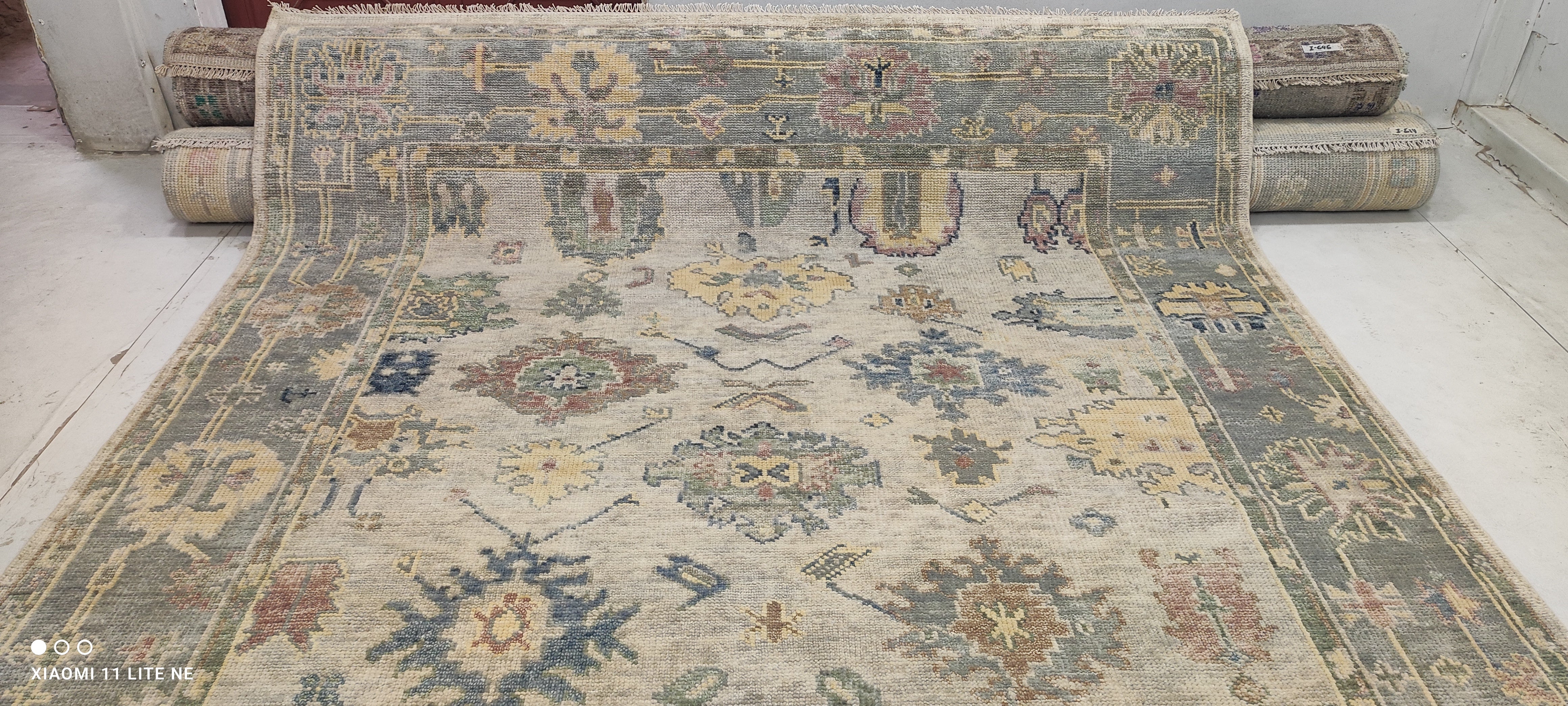 Annalise Basso 8x10 Grey Hand-Knotted Oushak Rug
