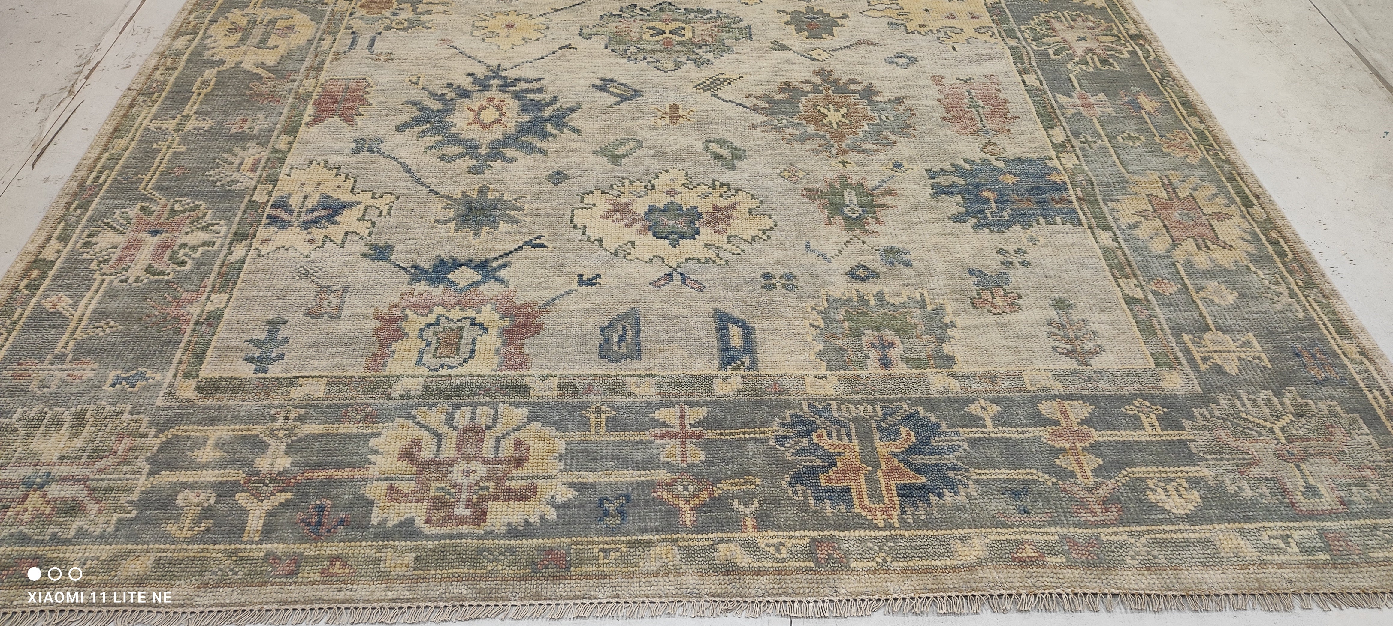 Annalise Basso 8x10 Grey Hand-Knotted Oushak Rug