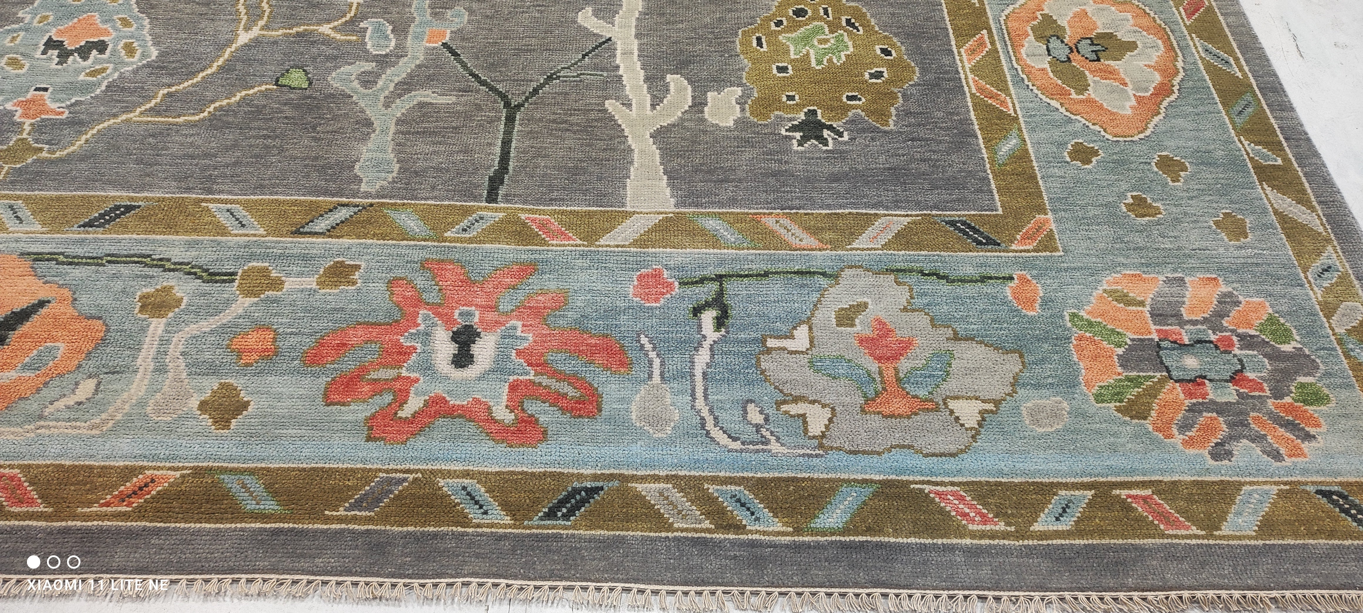 Laura San Giacomo 9x12 Colorful Hand-Knotted Oushak Rug