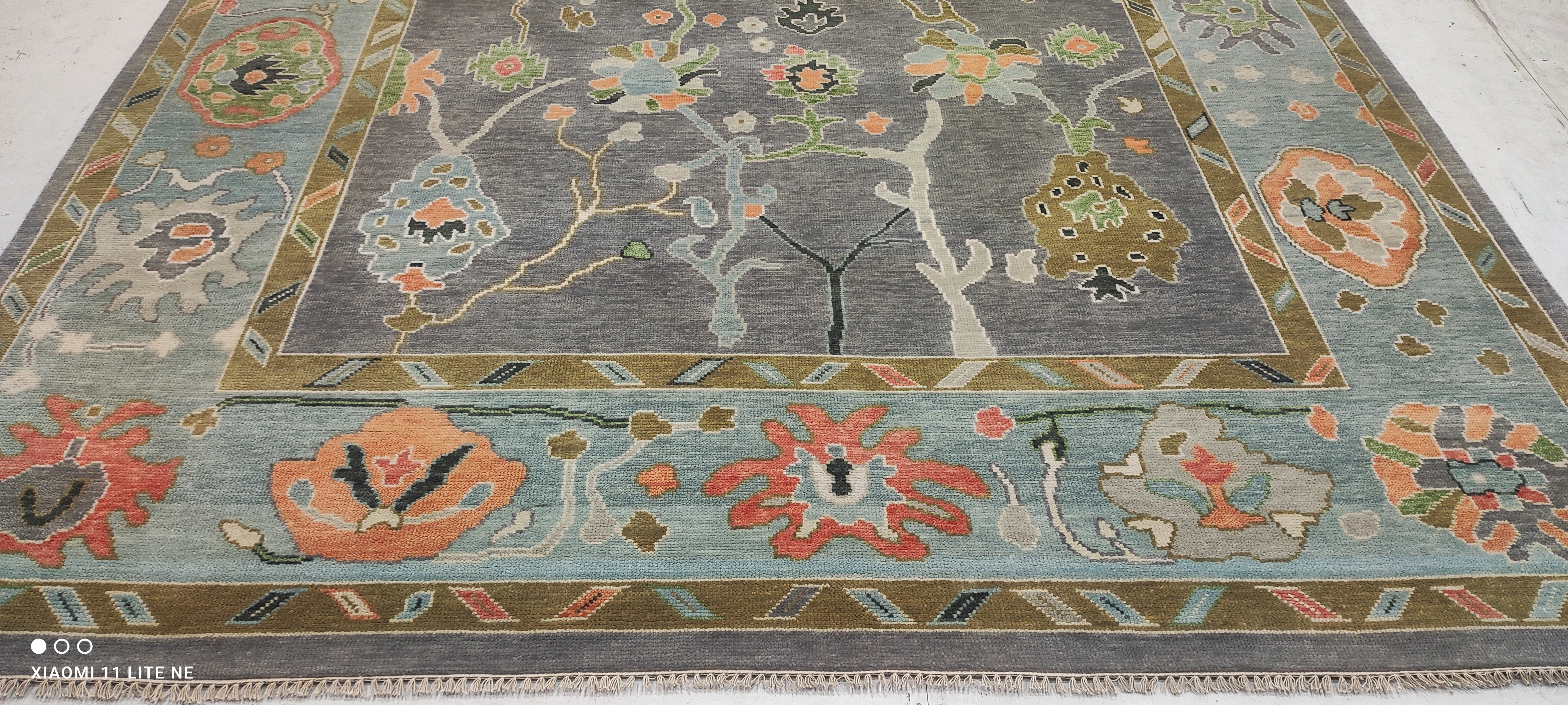 Laura San Giacomo 9x12 Colorful Hand-Knotted Oushak Rug