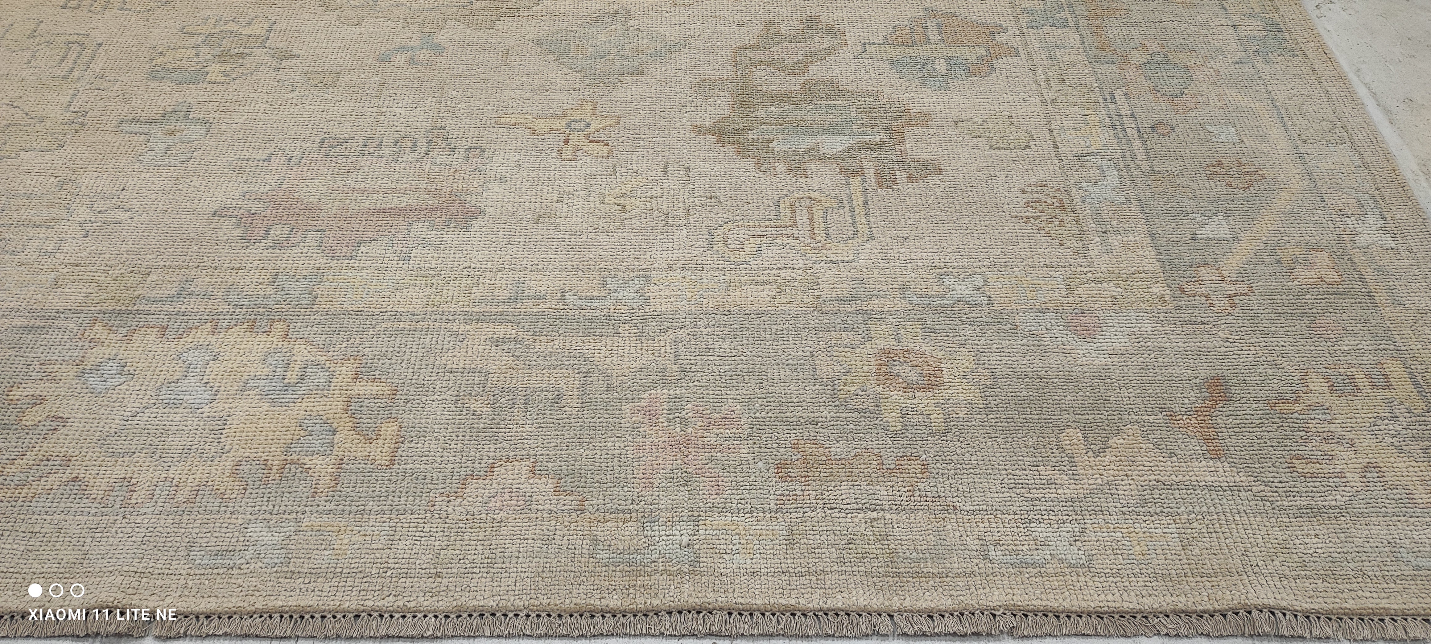 Becca 10x14 Cream Hand-Knotted Oushak Rug