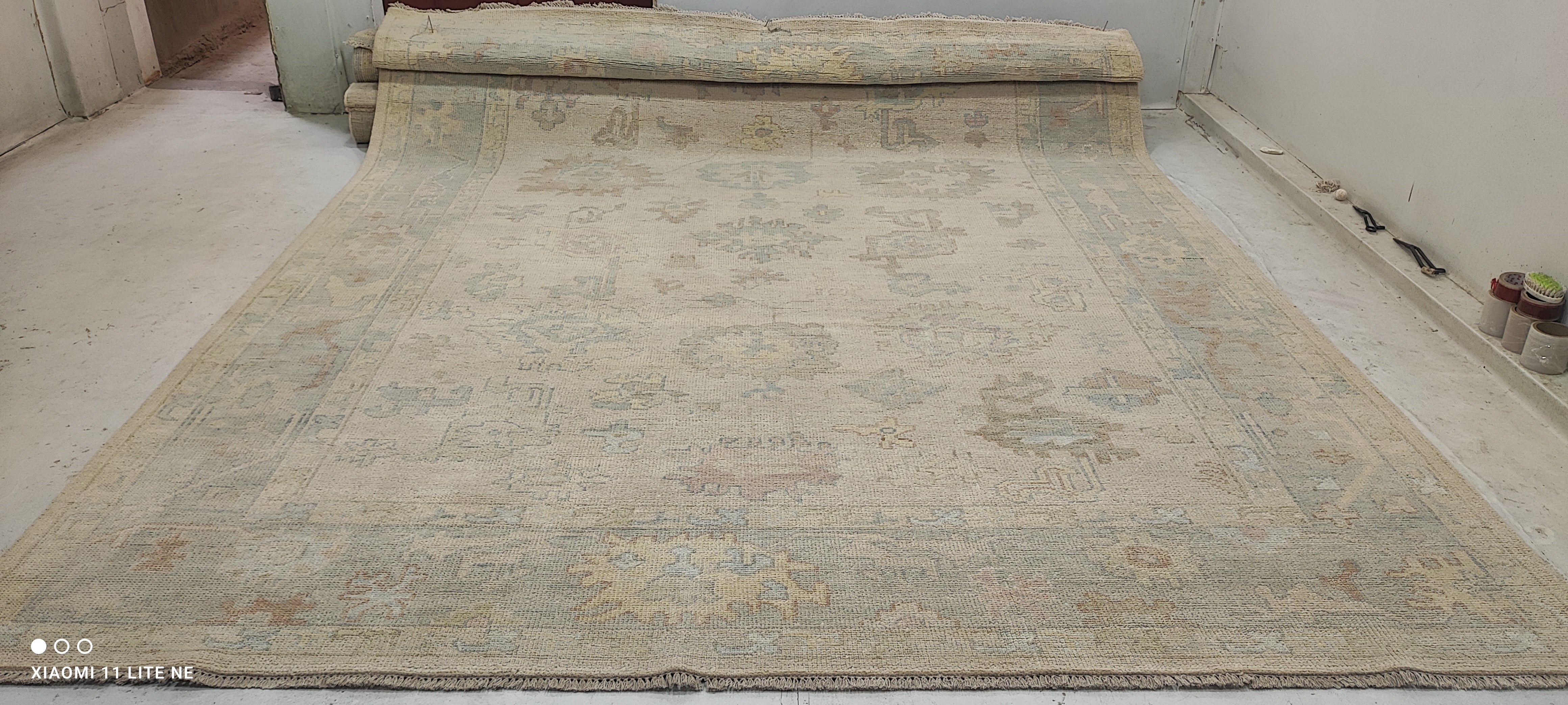 Becca 10x14 Cream Hand-Knotted Oushak Rug