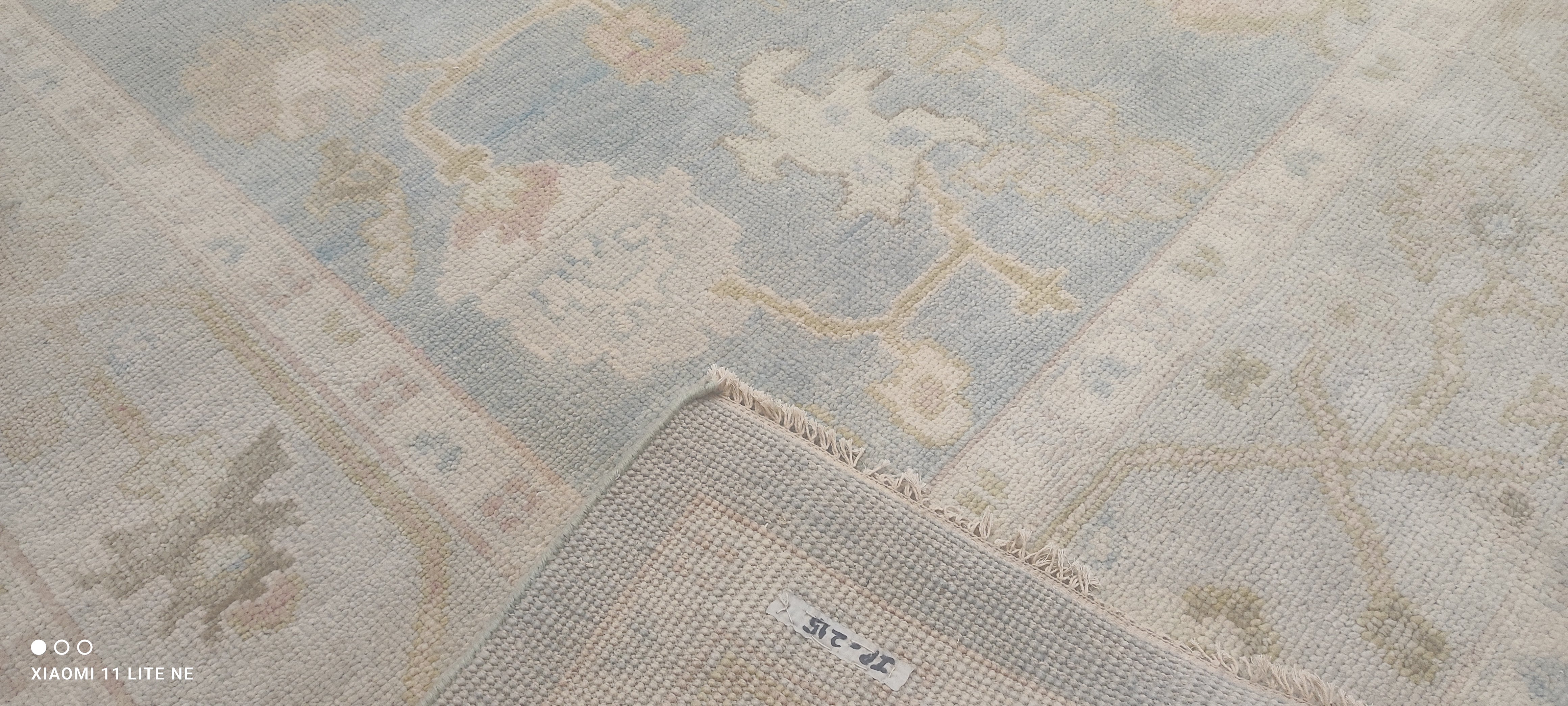 Sasha Diamond 10x14 Light Blue Hand-Knotted Oushak Rug