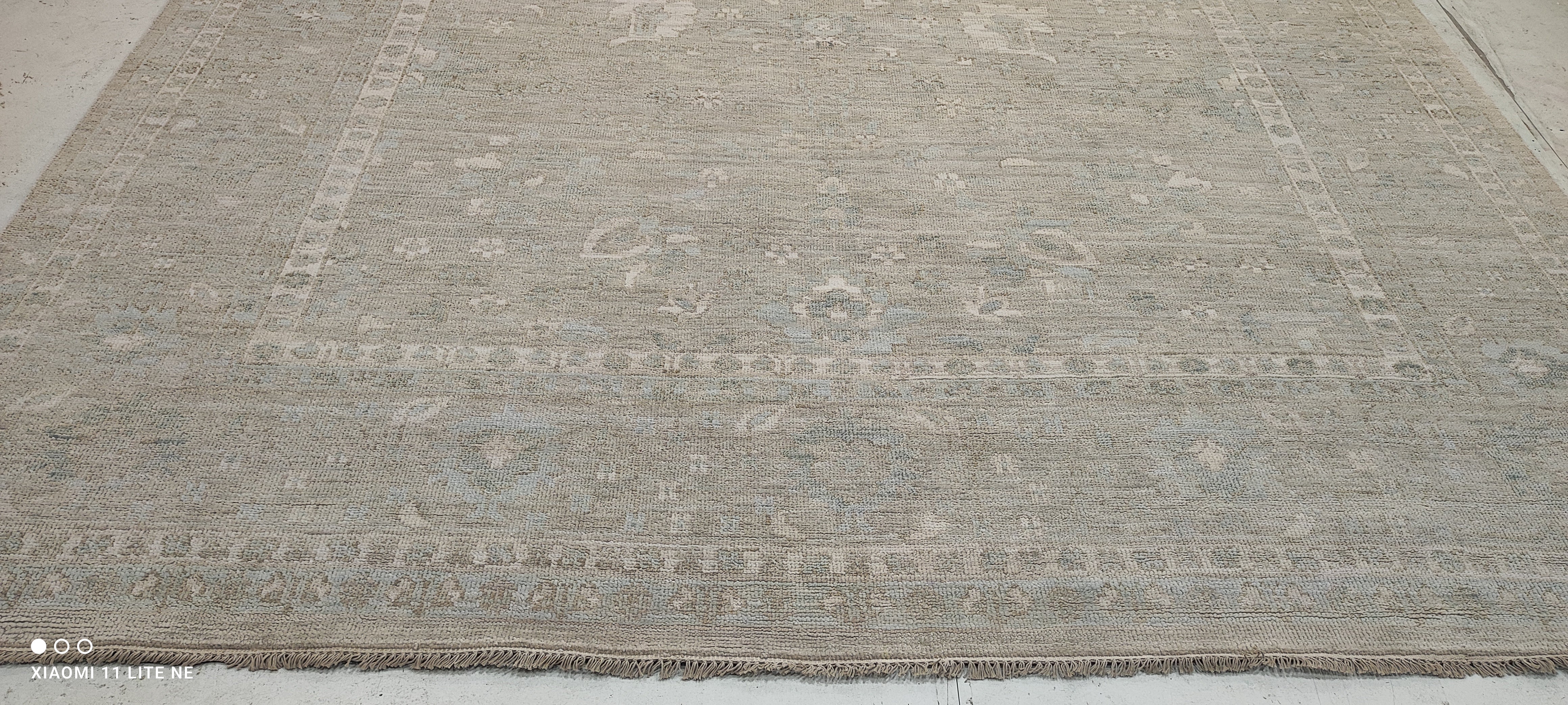 Elizabeth Gable 10x14 Grey Hand-Knotted Oushak Rug