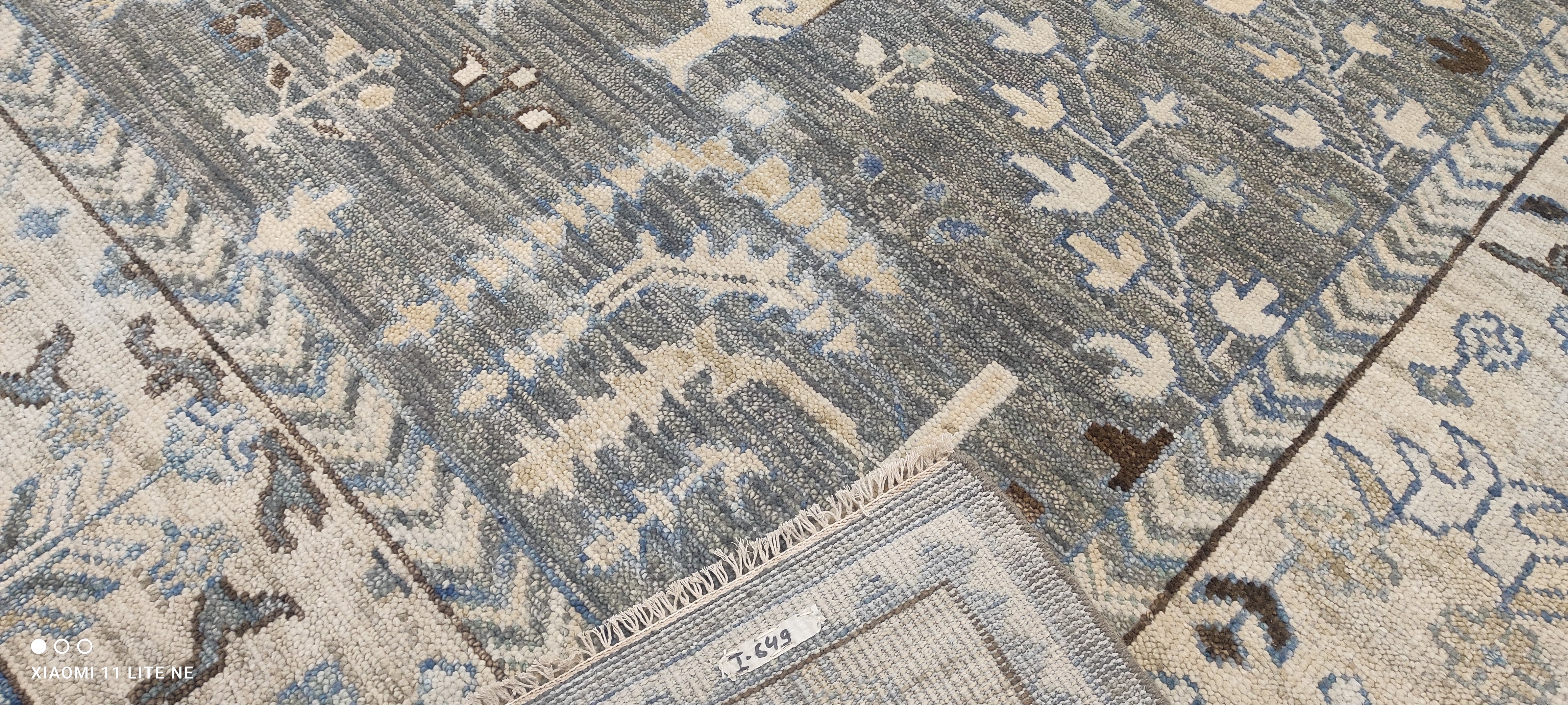 Marcia Gay Harden 10x14 Grey Hand-Knotted Oushak Rug