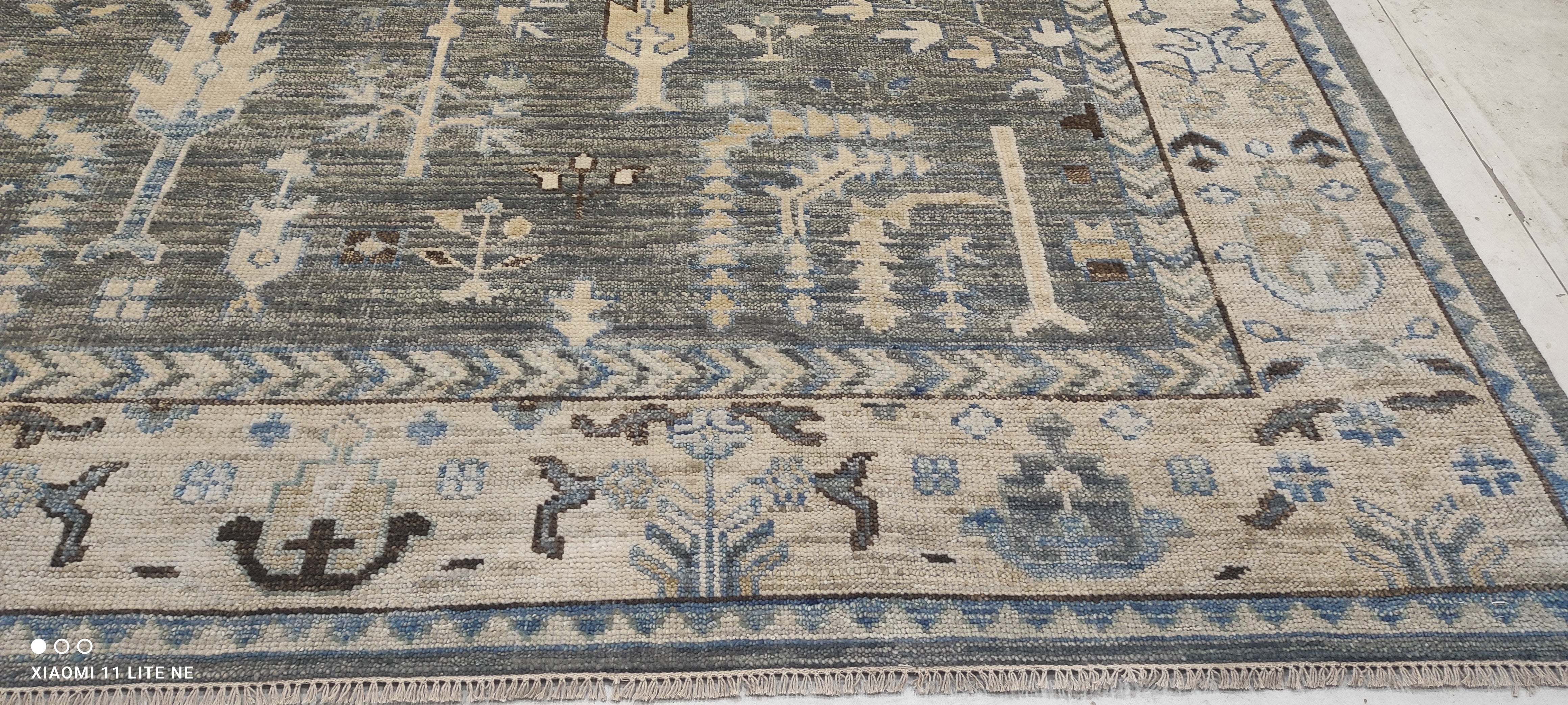 Marcia Gay Harden 10x14 Grey Hand-Knotted Oushak Rug
