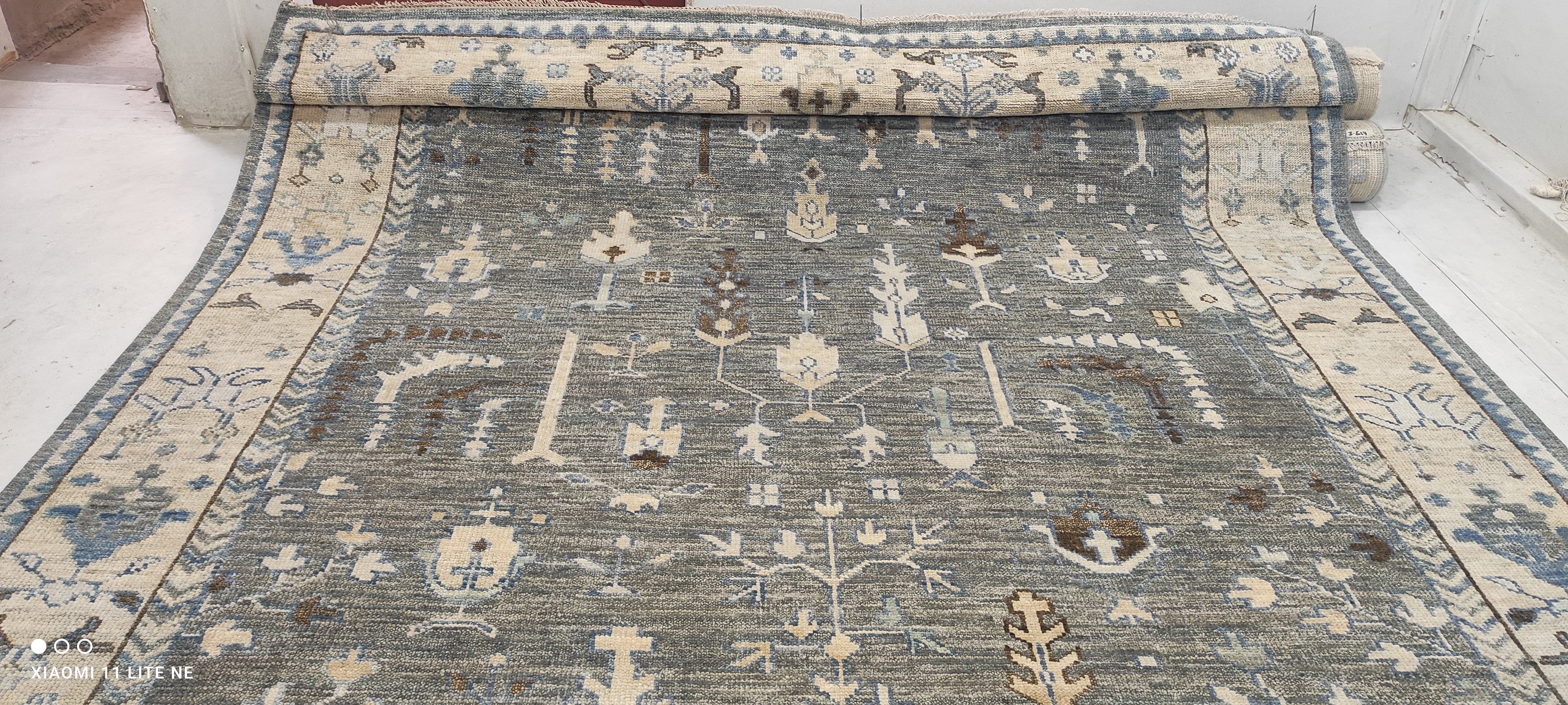 Marcia Gay Harden 10x14 Grey Hand-Knotted Oushak Rug