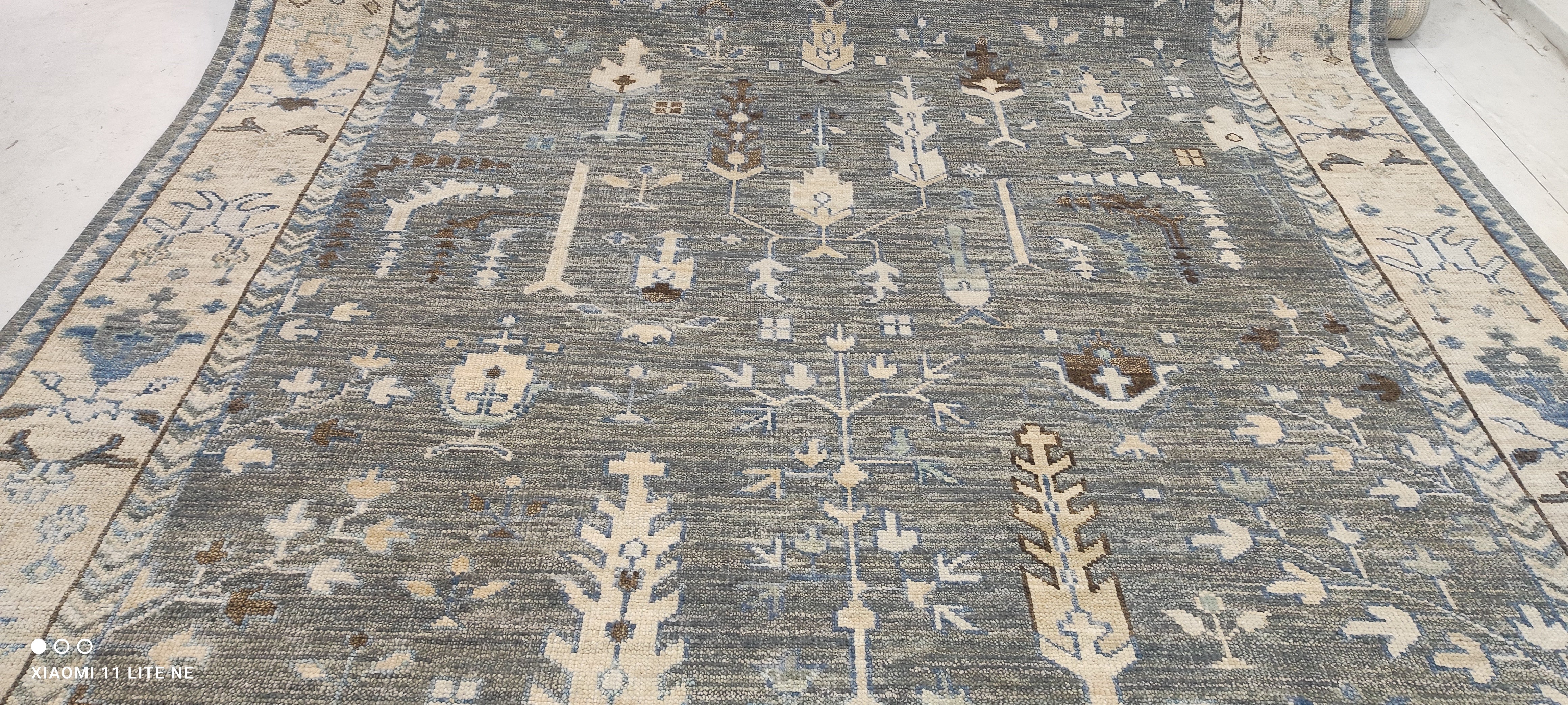 Marcia Gay Harden 10x14 Grey Hand-Knotted Oushak Rug