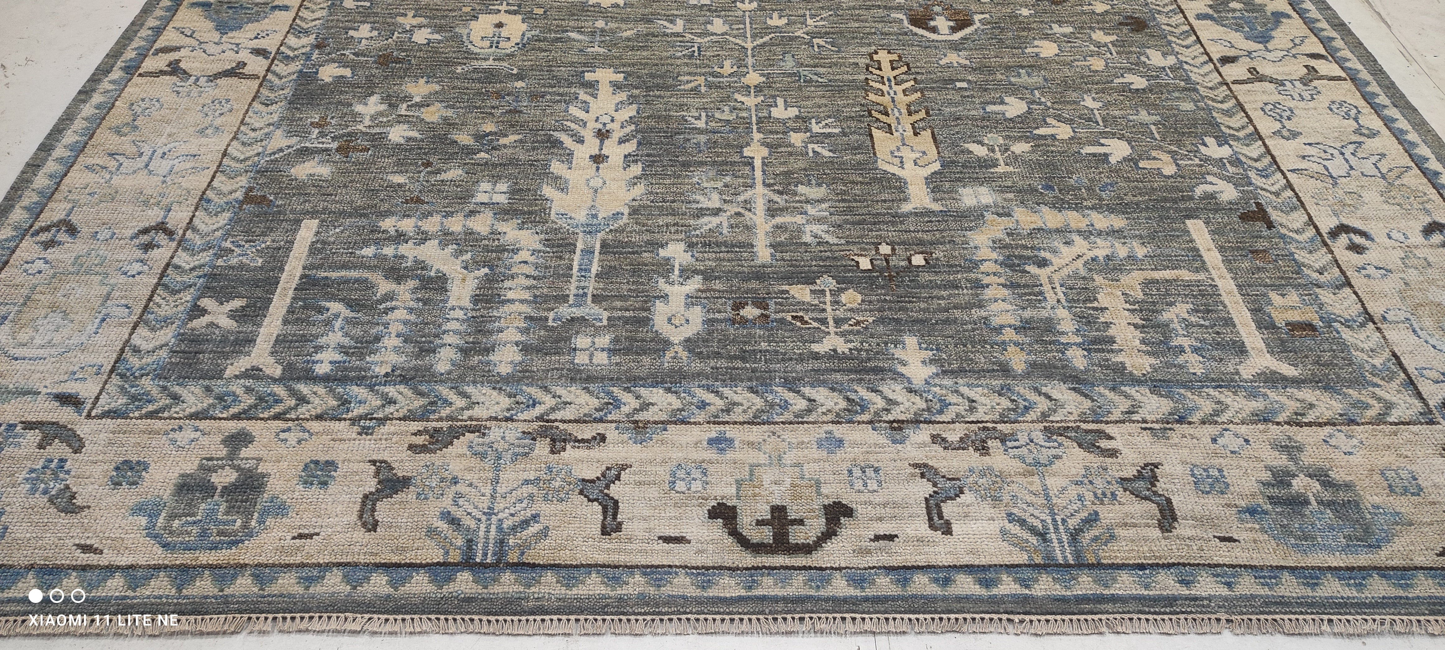 Marcia Gay Harden 10x14 Grey Hand-Knotted Oushak Rug