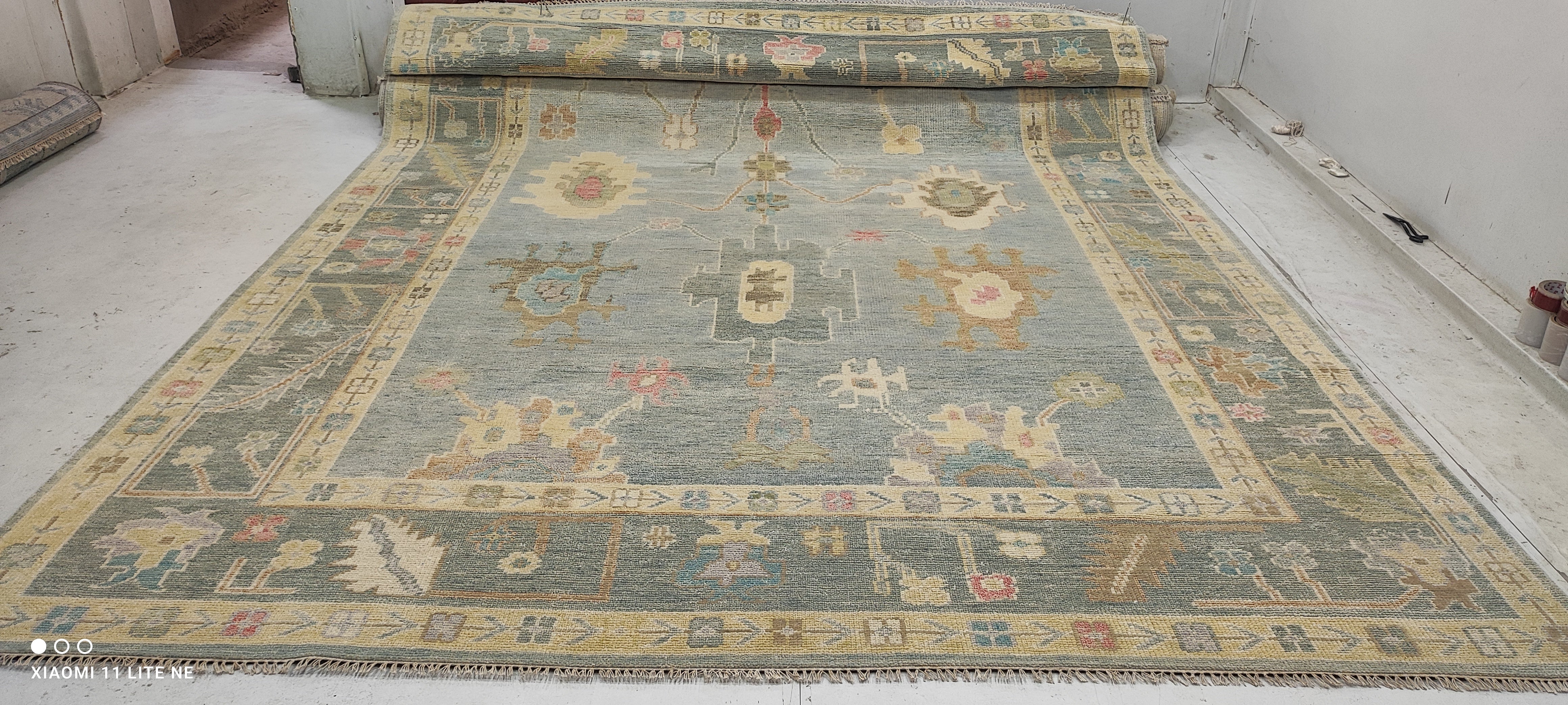 Thaddea Graham 10x14 Multi Color Hand-Knotted Oushak Rug