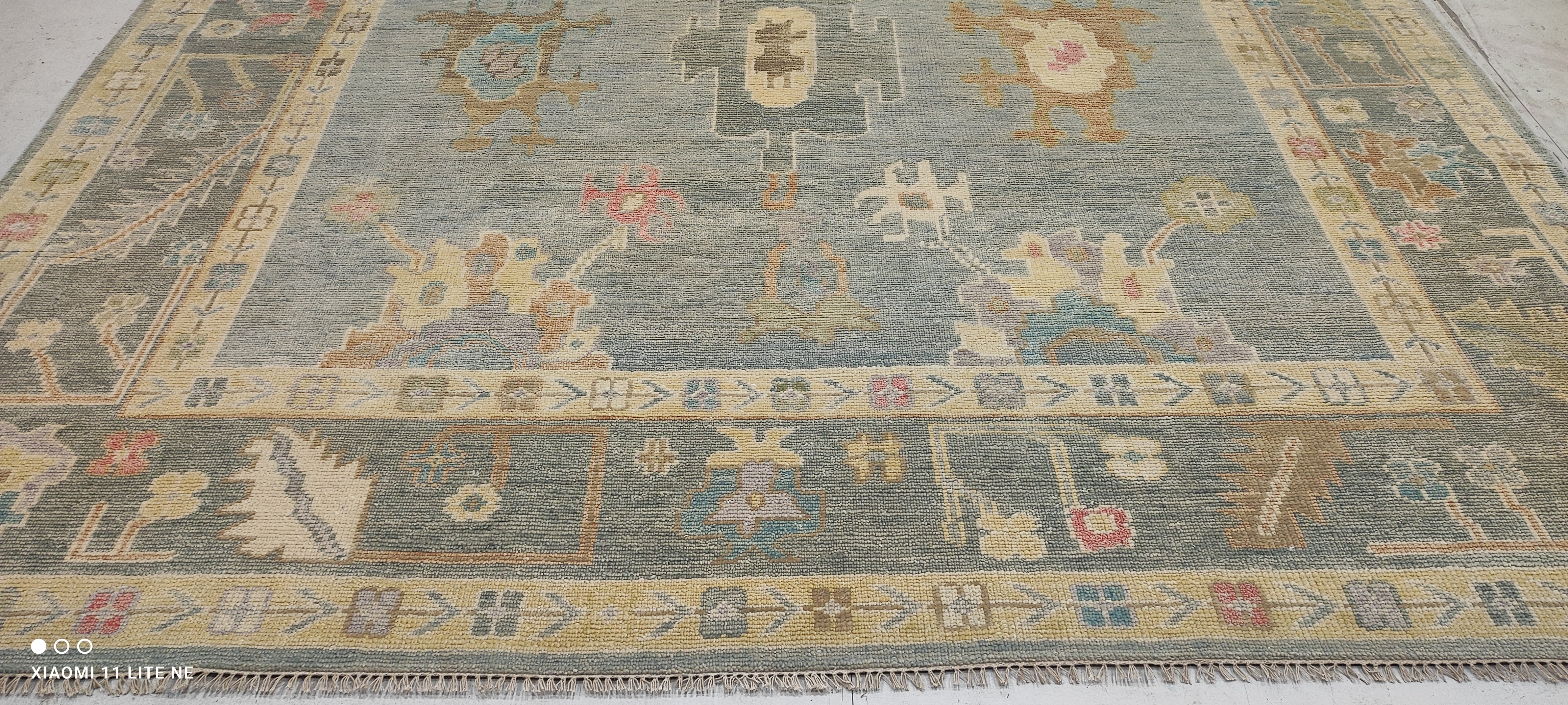 Thaddea Graham 10x14 Multi Color Hand-Knotted Oushak Rug