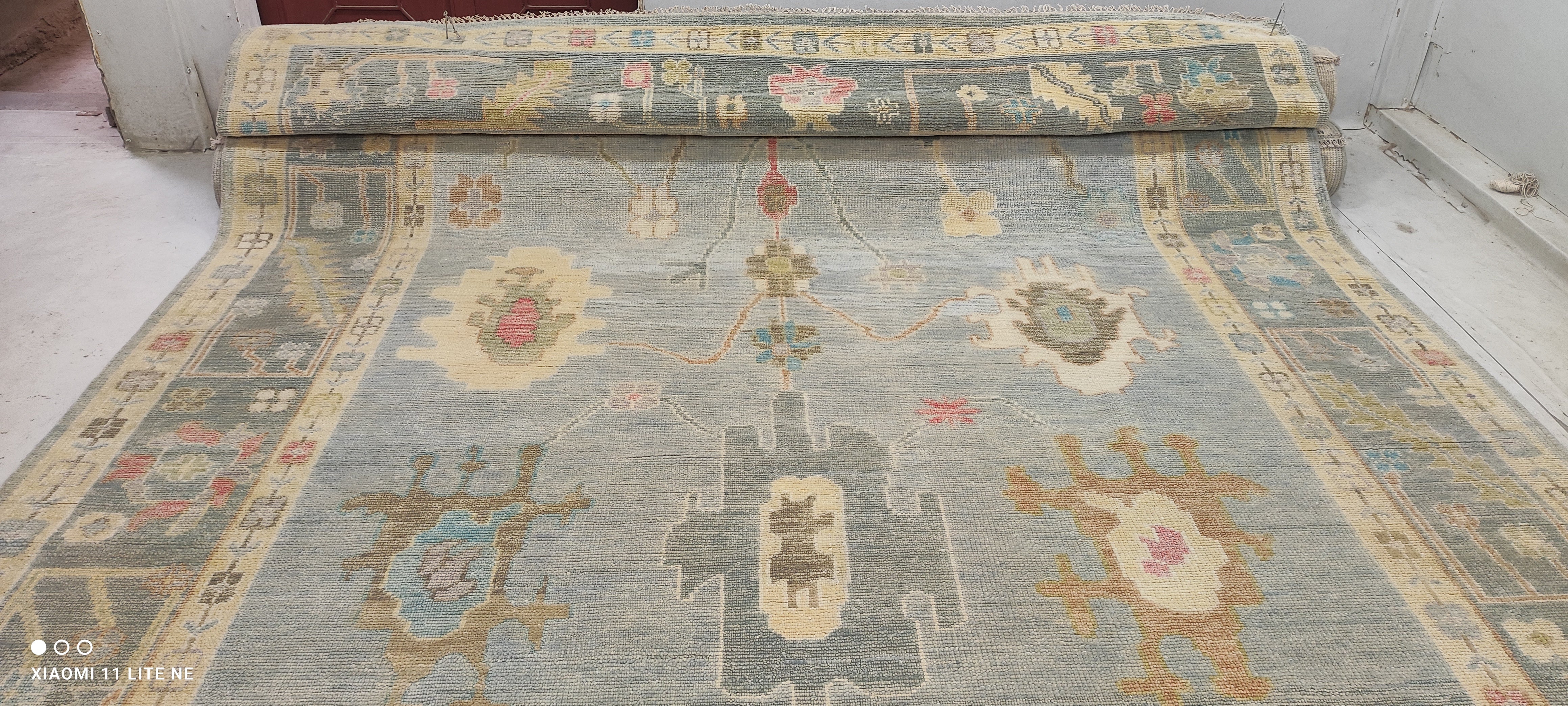 Thaddea Graham 10x14 Multi Color Hand-Knotted Oushak Rug