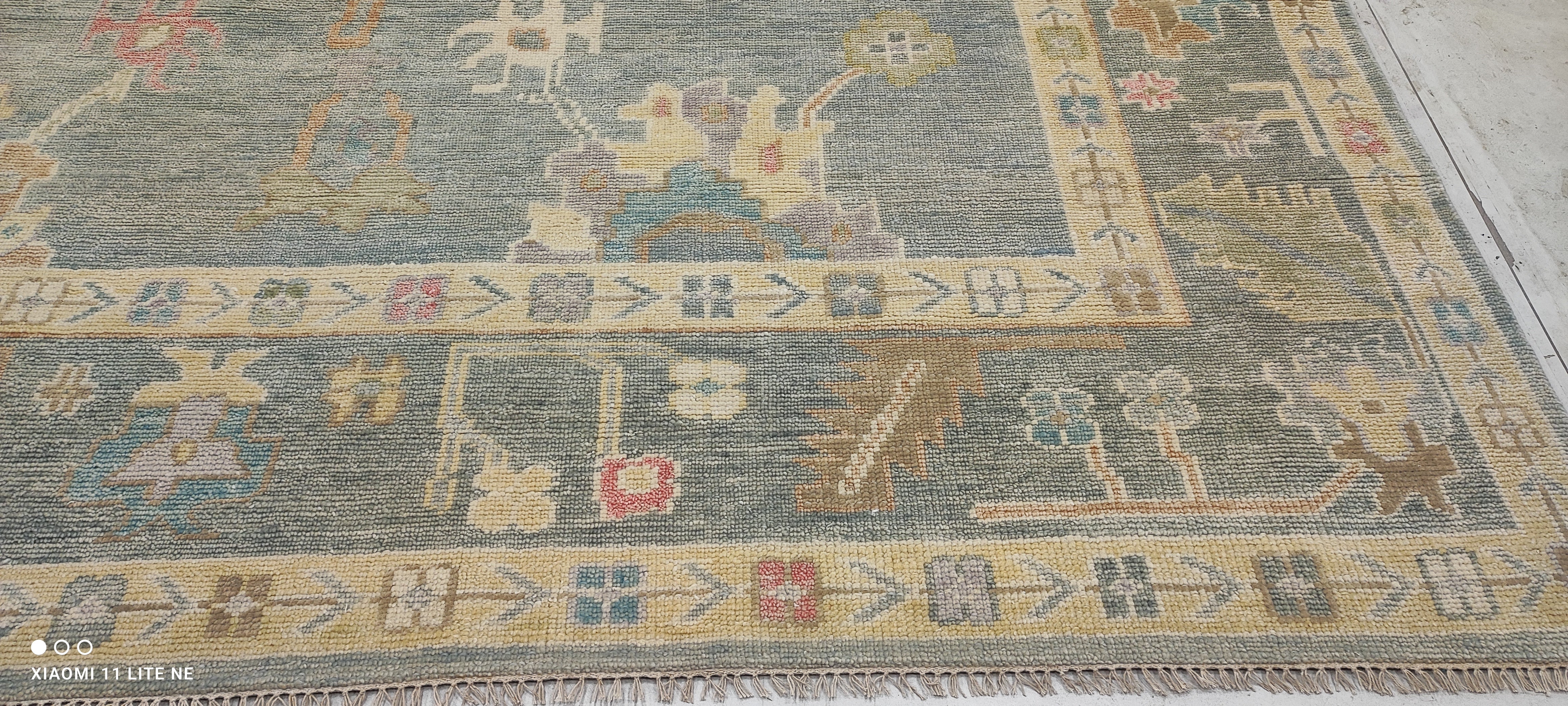 Thaddea Graham 10x14 Multi Color Hand-Knotted Oushak Rug
