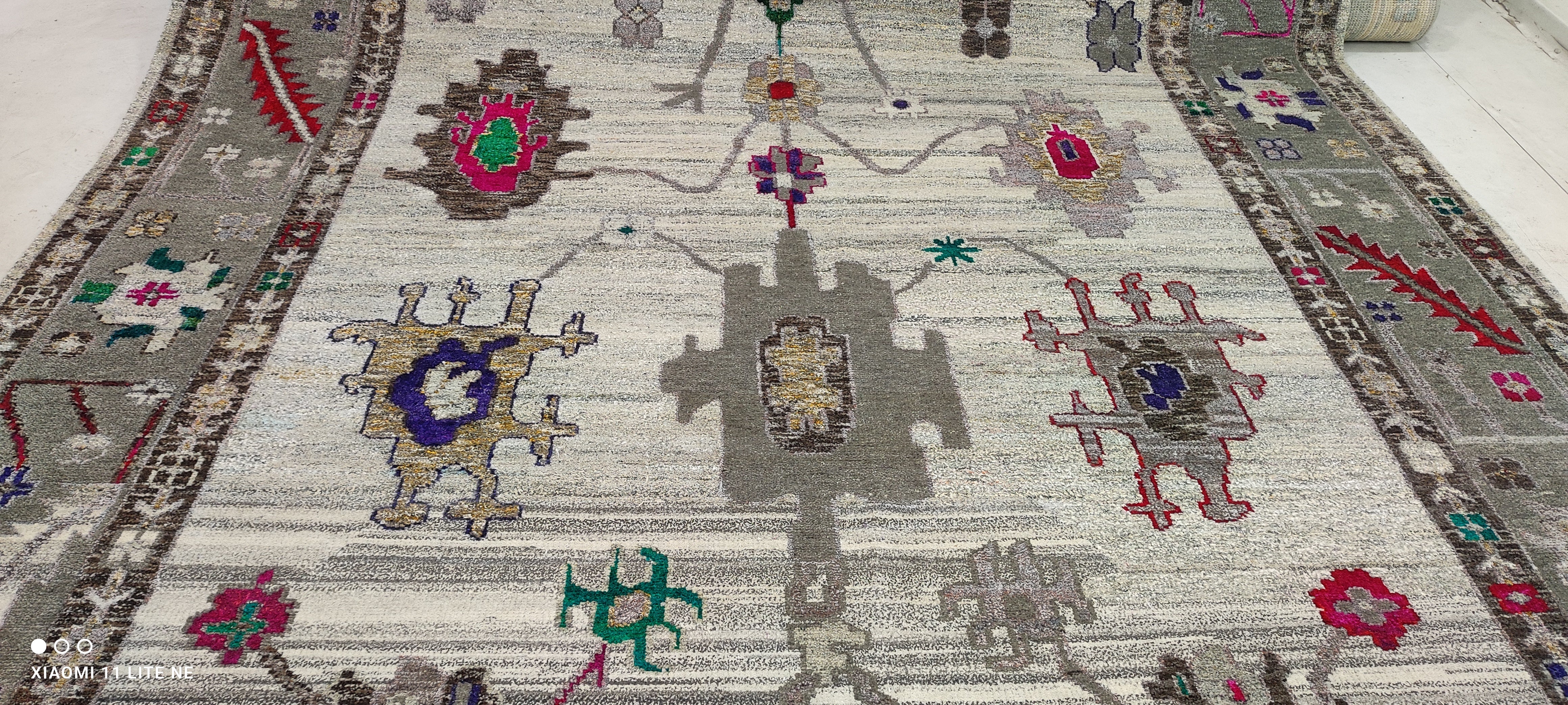 Shyanne Millet 10x14 Grey Hand-Knotted Oushak Rug