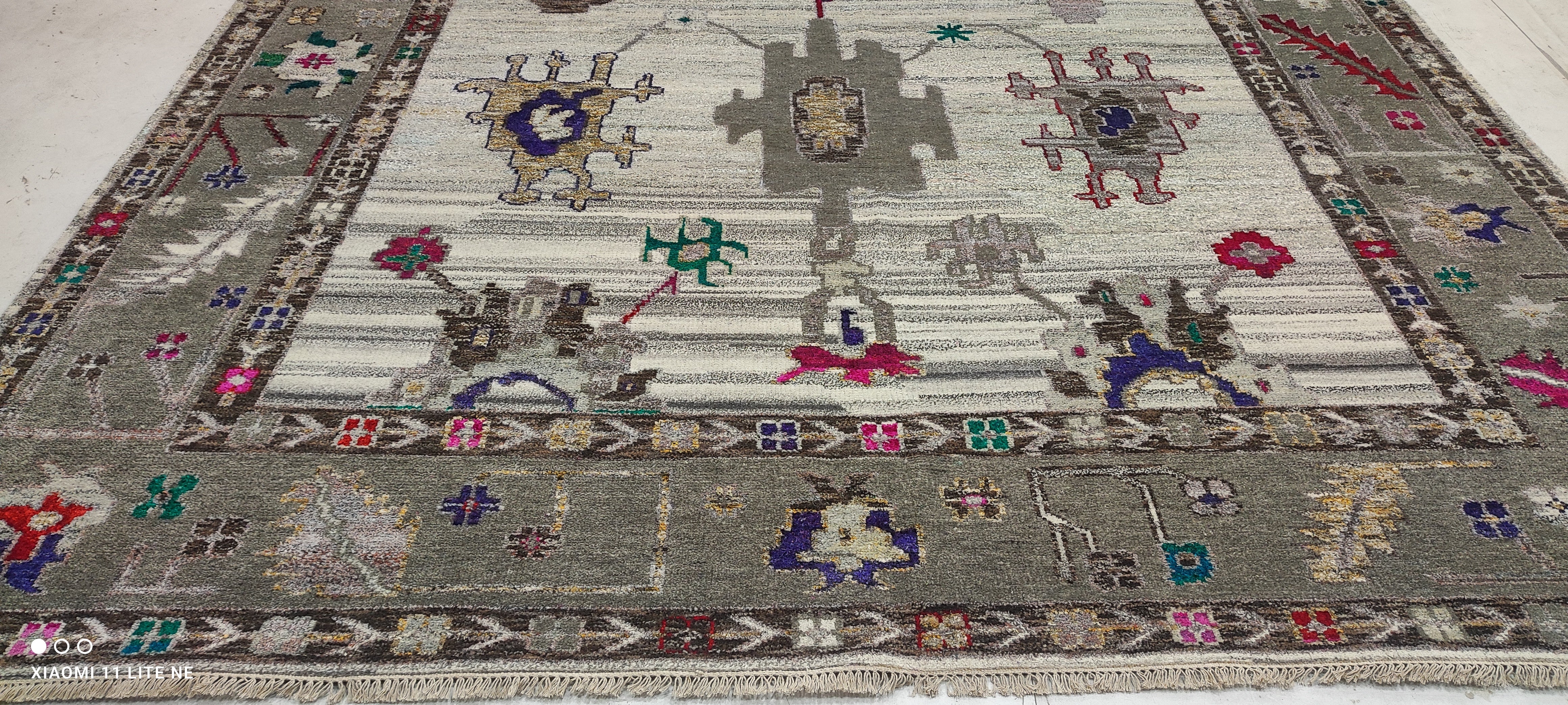 Shyanne Millet 10x14 Grey Hand-Knotted Oushak Rug