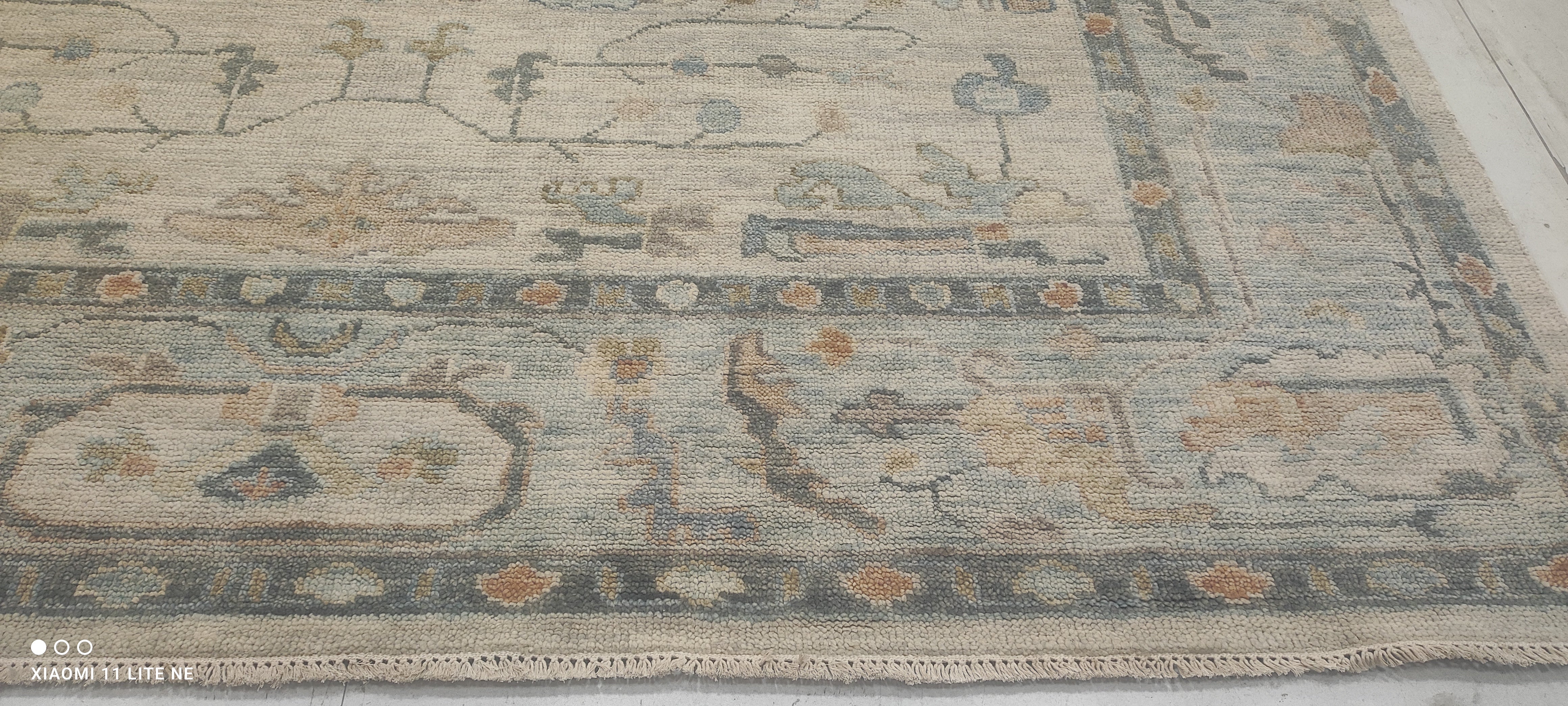 Margo Millet 9.9x14 Grey Hand-Knotted Oushak Rug