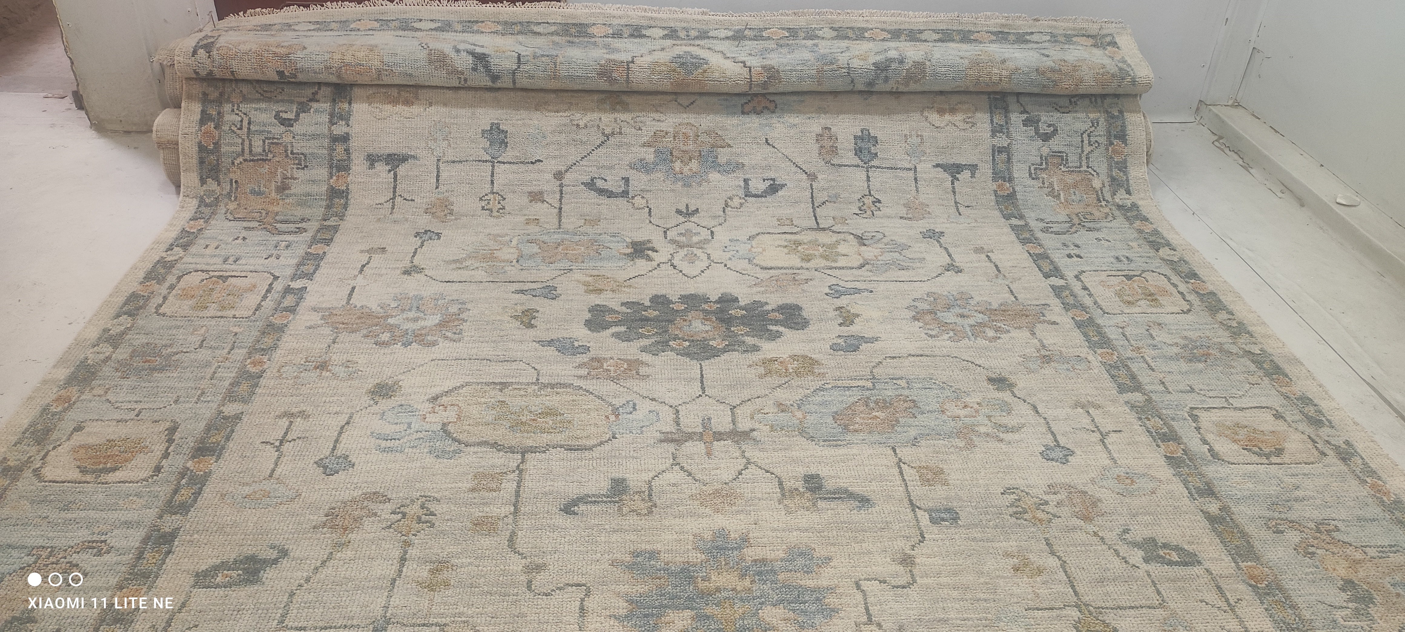 Margo Millet 9.9x14 Grey Hand-Knotted Oushak Rug