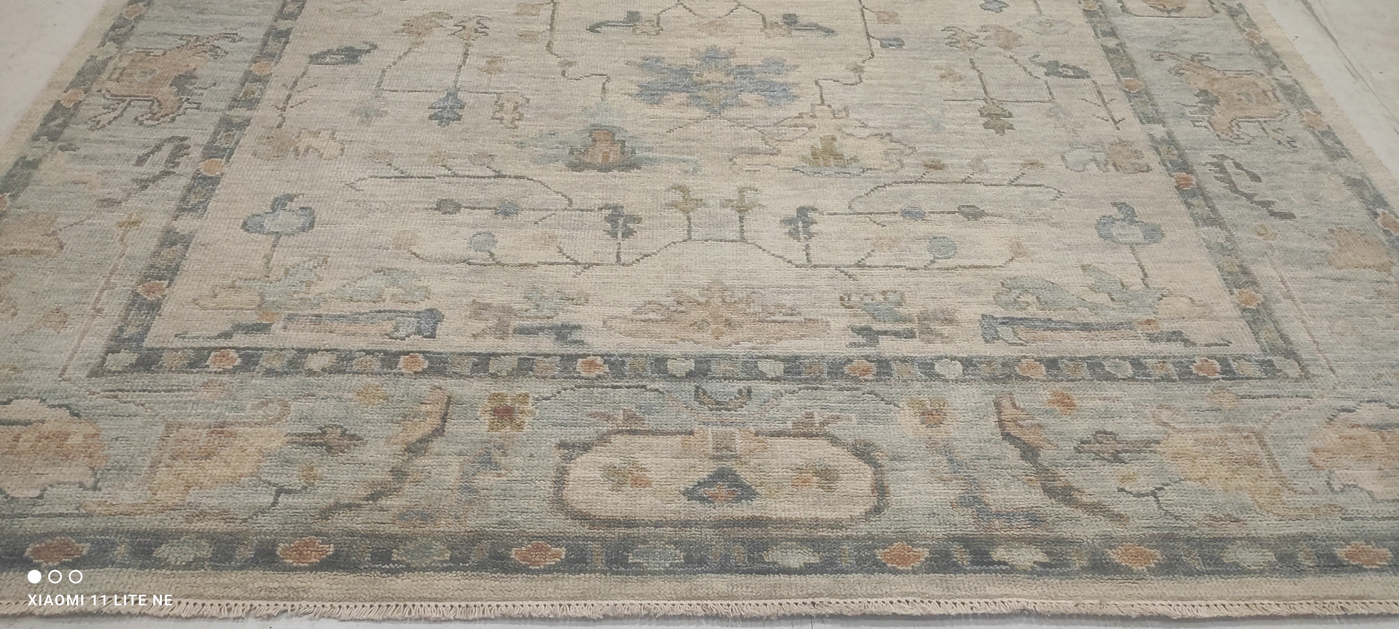 Margo Millet 9.9x14 Grey Hand-Knotted Oushak Rug