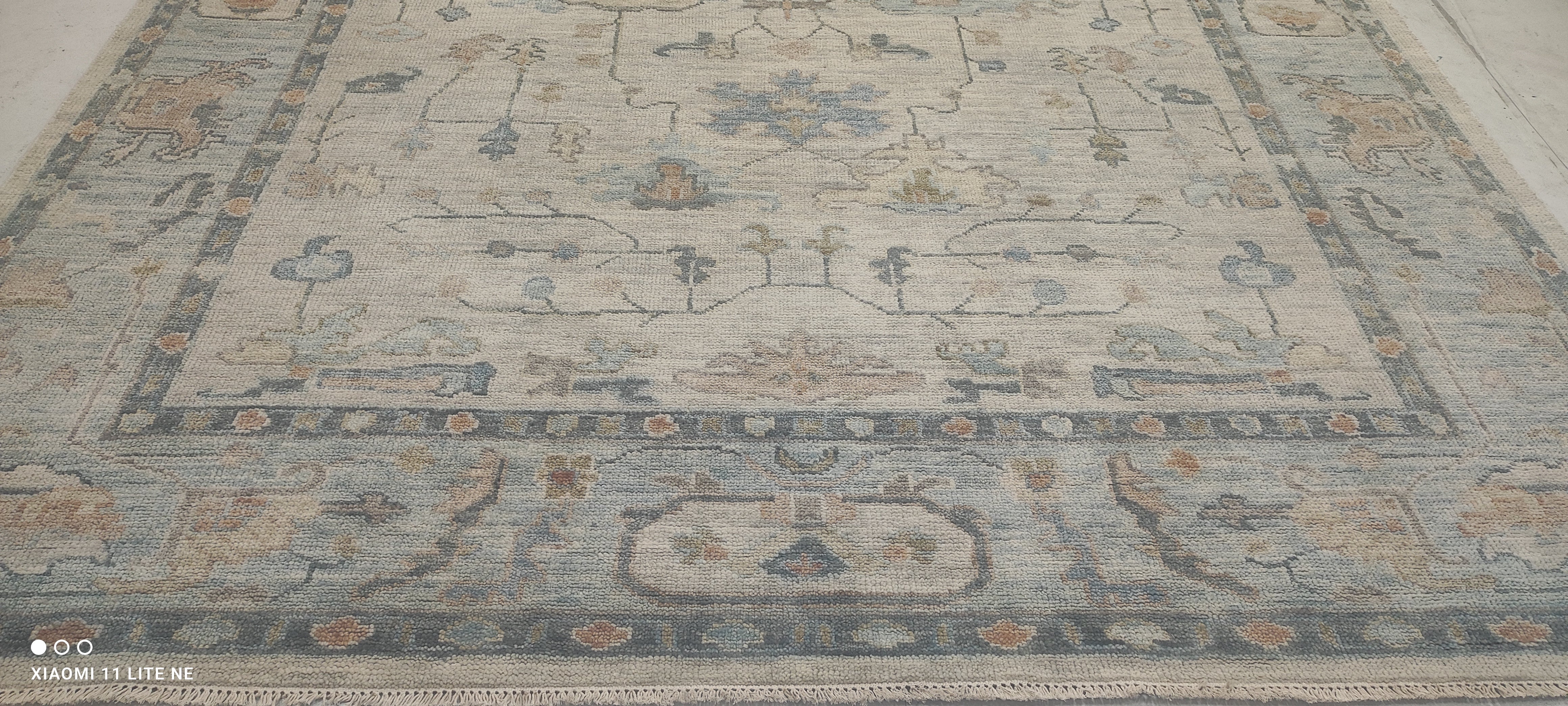 Margo Millet 9.9x14 Grey Hand-Knotted Oushak Rug