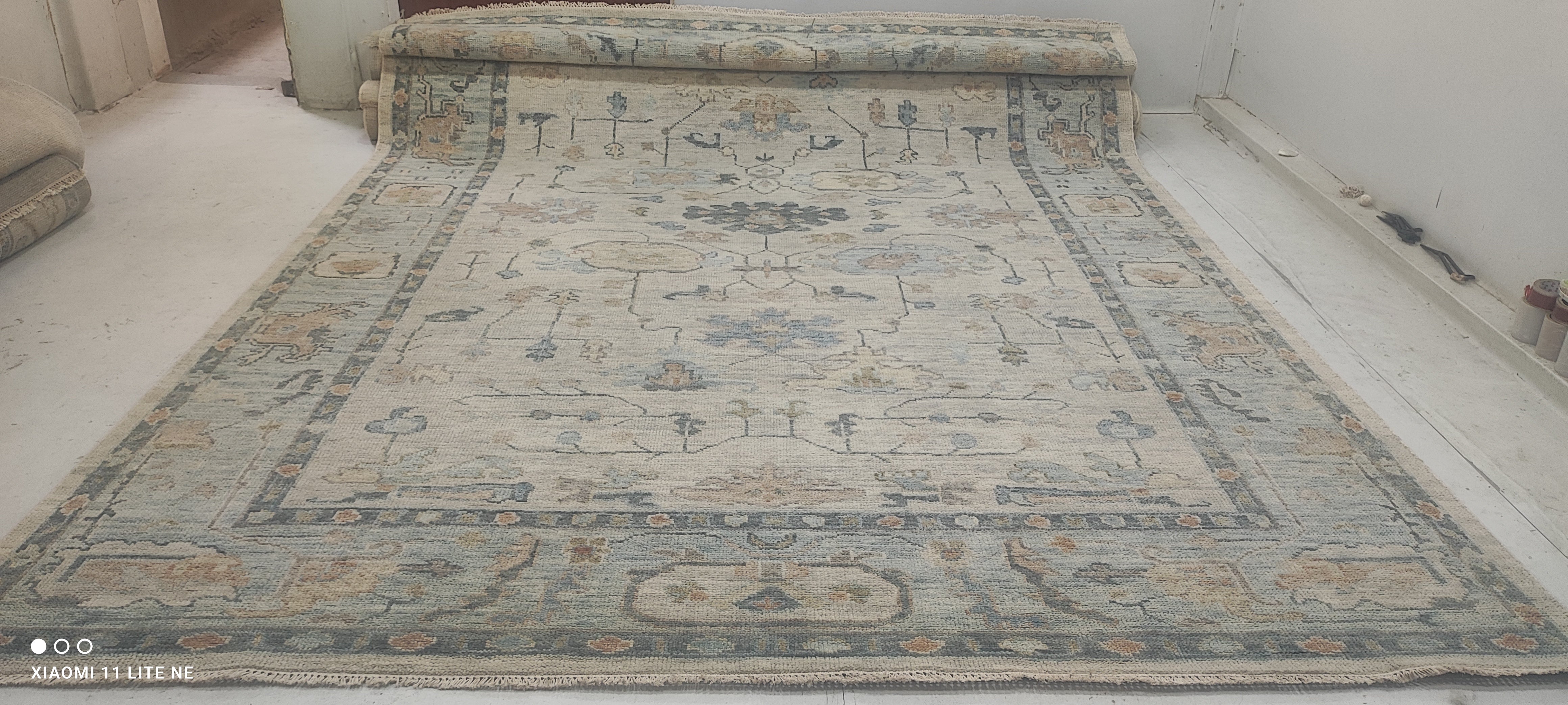 Margo Millet 9.9x14 Grey Hand-Knotted Oushak Rug