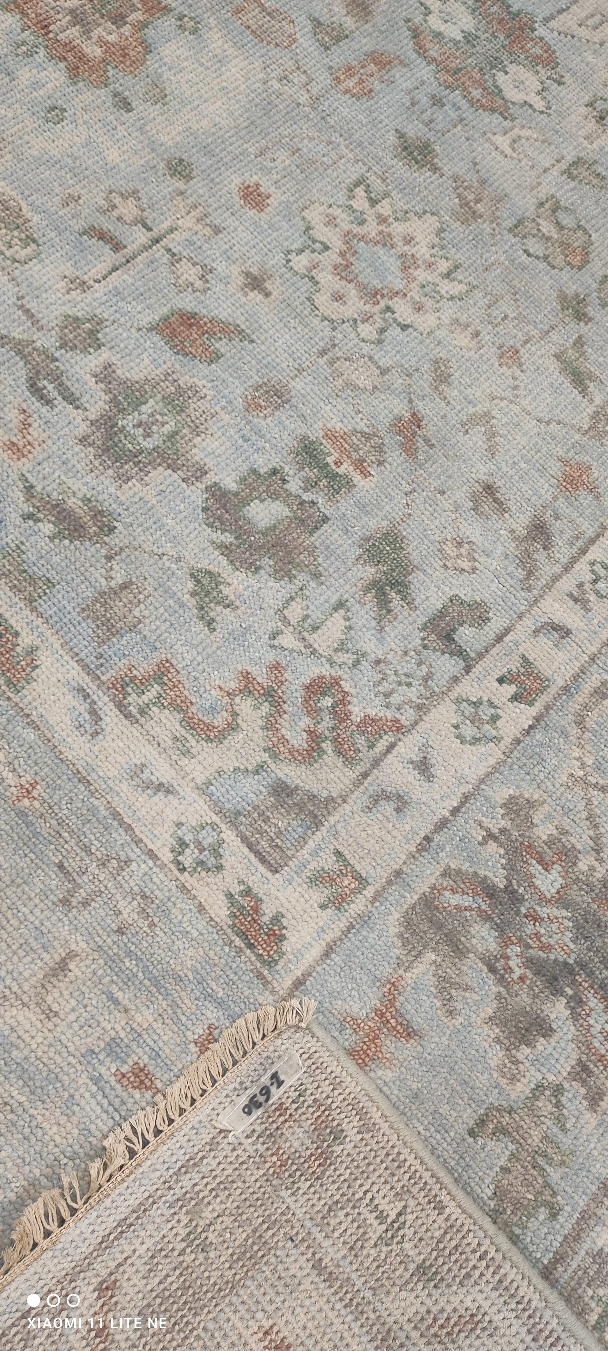 Elle Fanning Light Blue Hand-Knotted Oushak Rug - Multiple Sizes