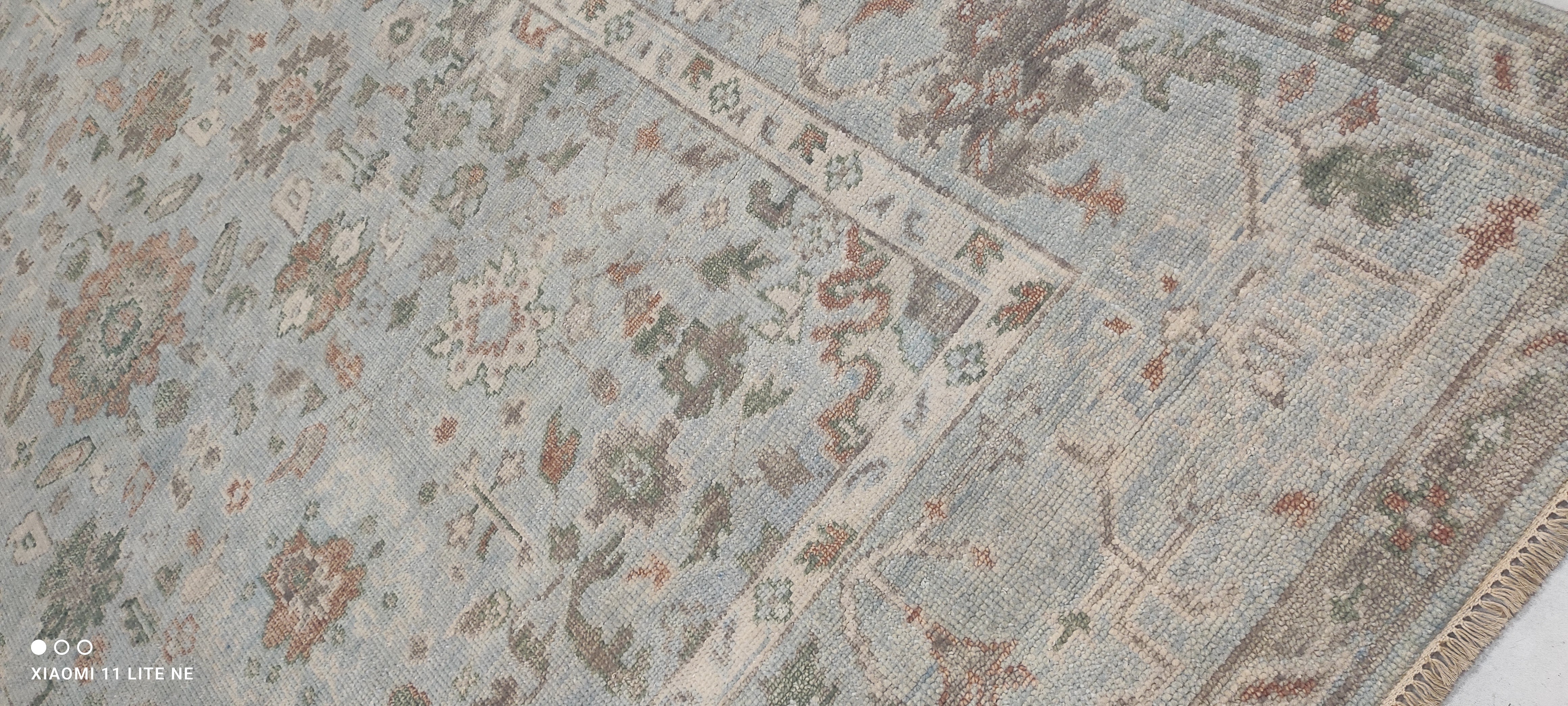 Elle Fanning Light Blue Hand-Knotted Oushak Rug - Multiple Sizes