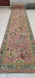 Astrid Weissman 2.6x11.9 Pink Hand-Knotted Oushak Runner