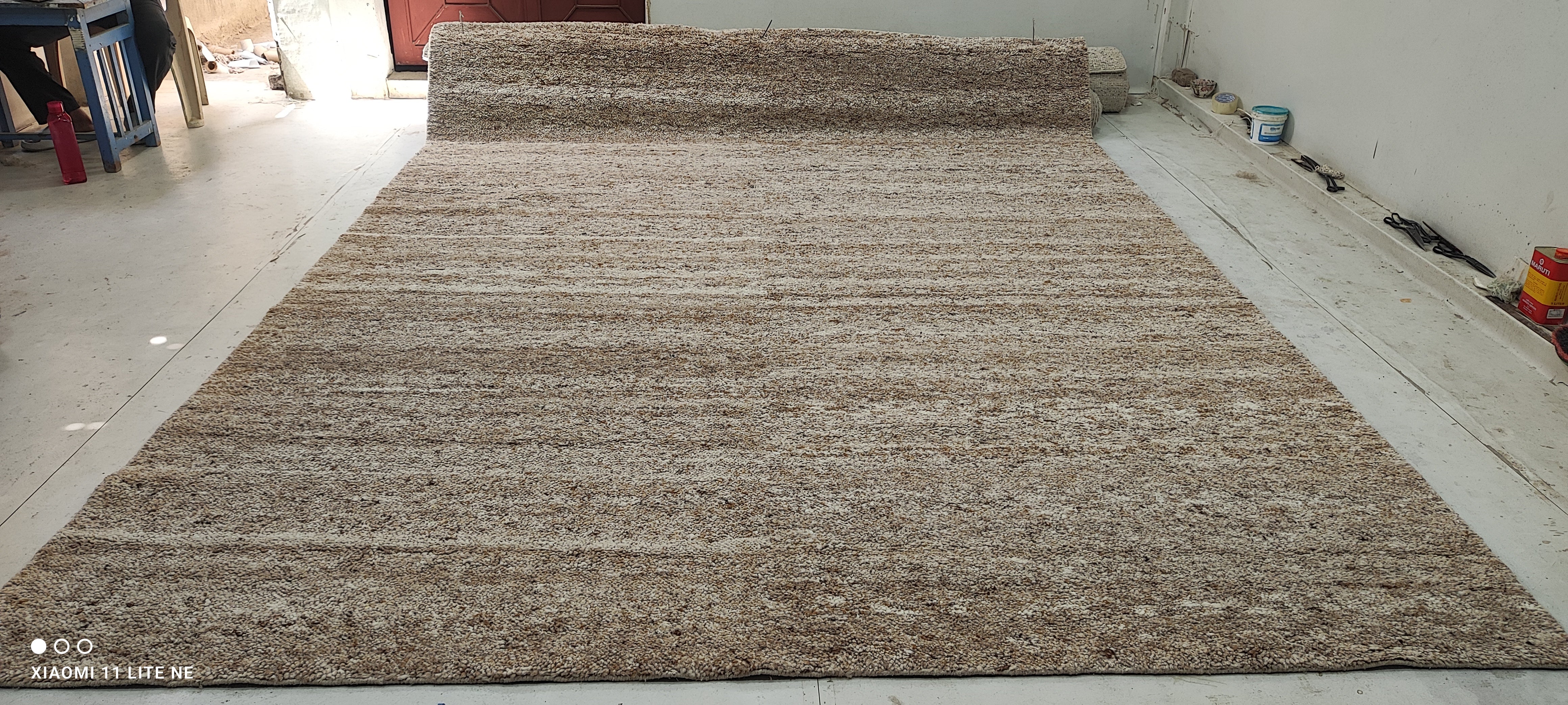 Ashtray Brown Handwoven Modern Durrie Rug (Multiple Sizes)