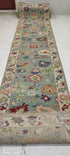 Emily Bergl 2.6x11.9 Light Green Hand-Knotted Oushak Runner