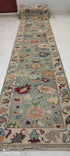 Emily Bergl 2.6x11.9 Light Green Hand-Knotted Oushak Runner