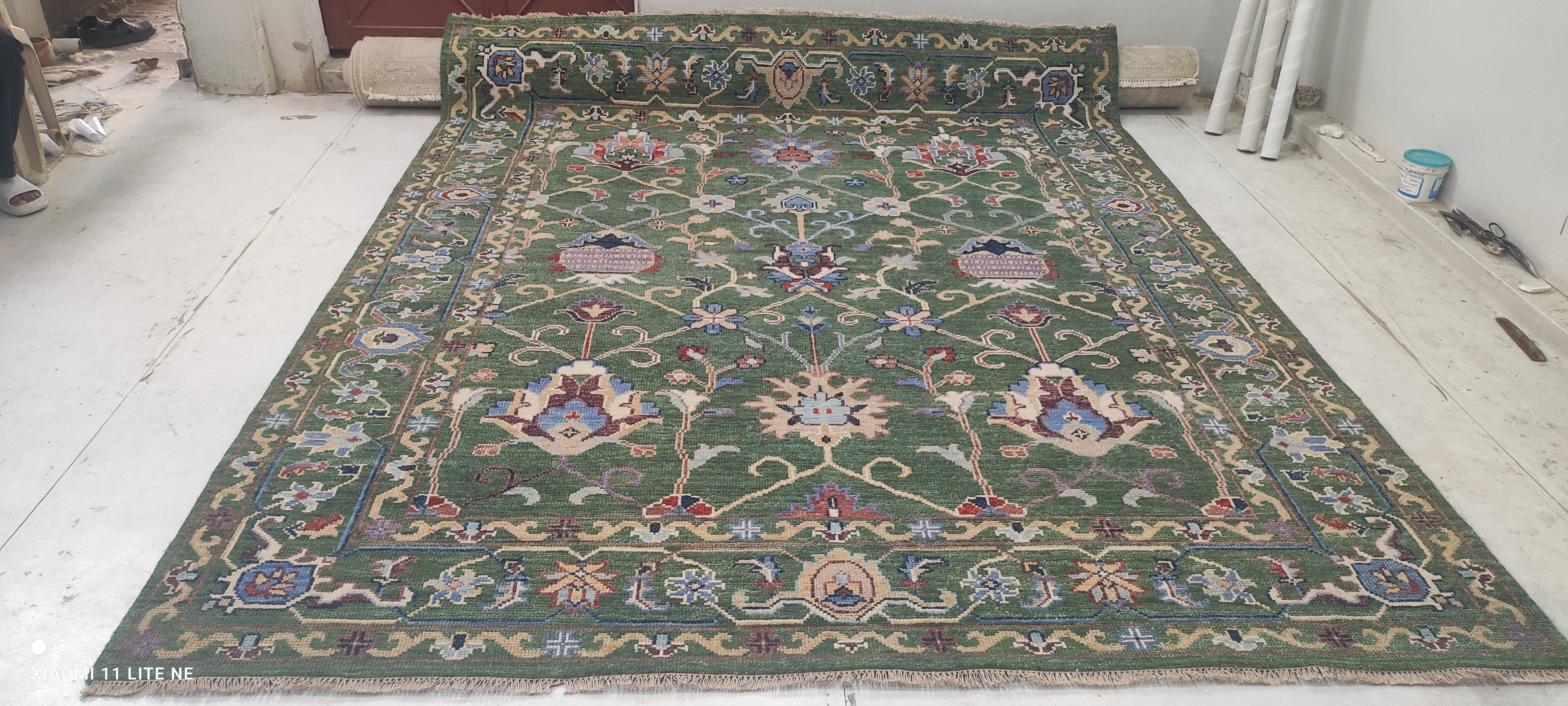 Suze 8x10 Green Hand-Knotted Oushak