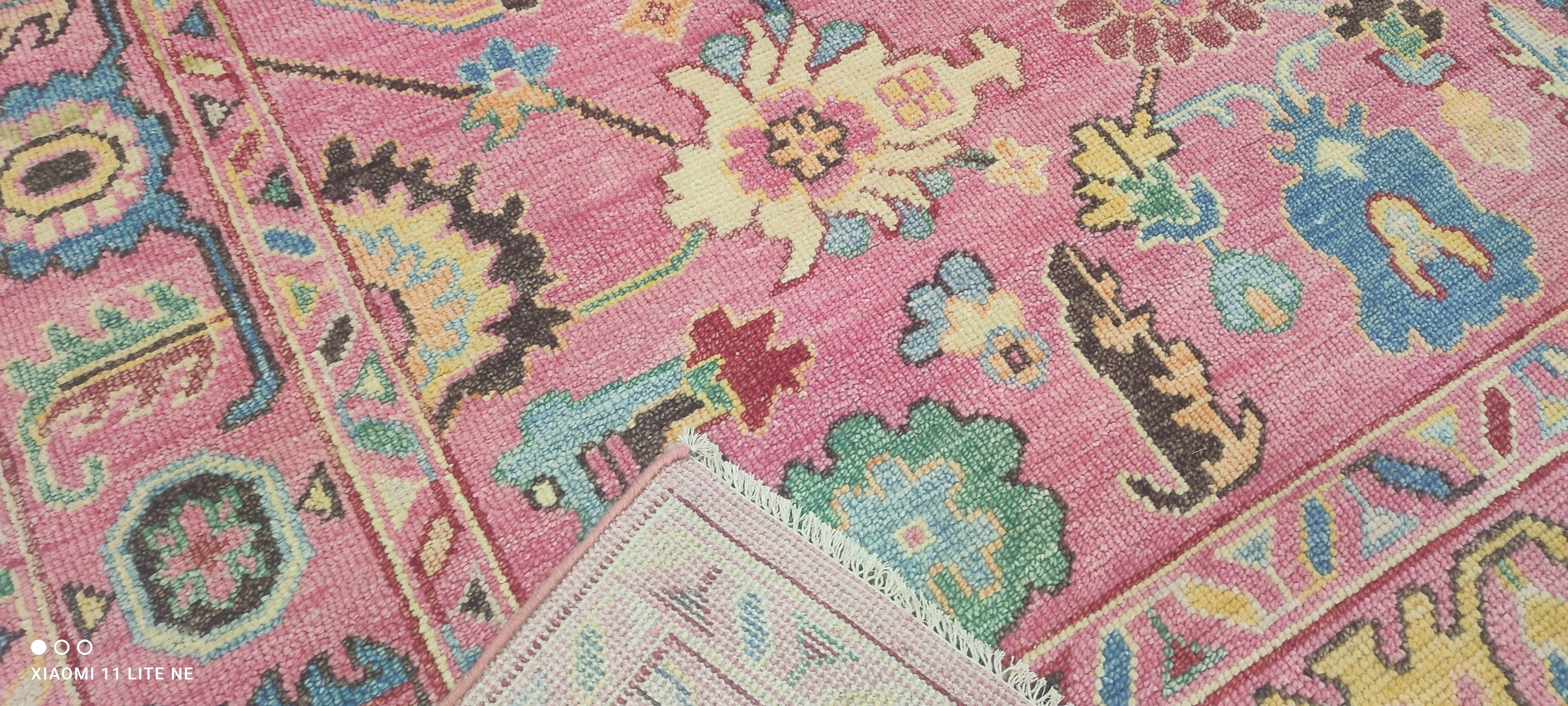 Kat Hernandez 7.9x10 Pink Hand-Knotted Oushak