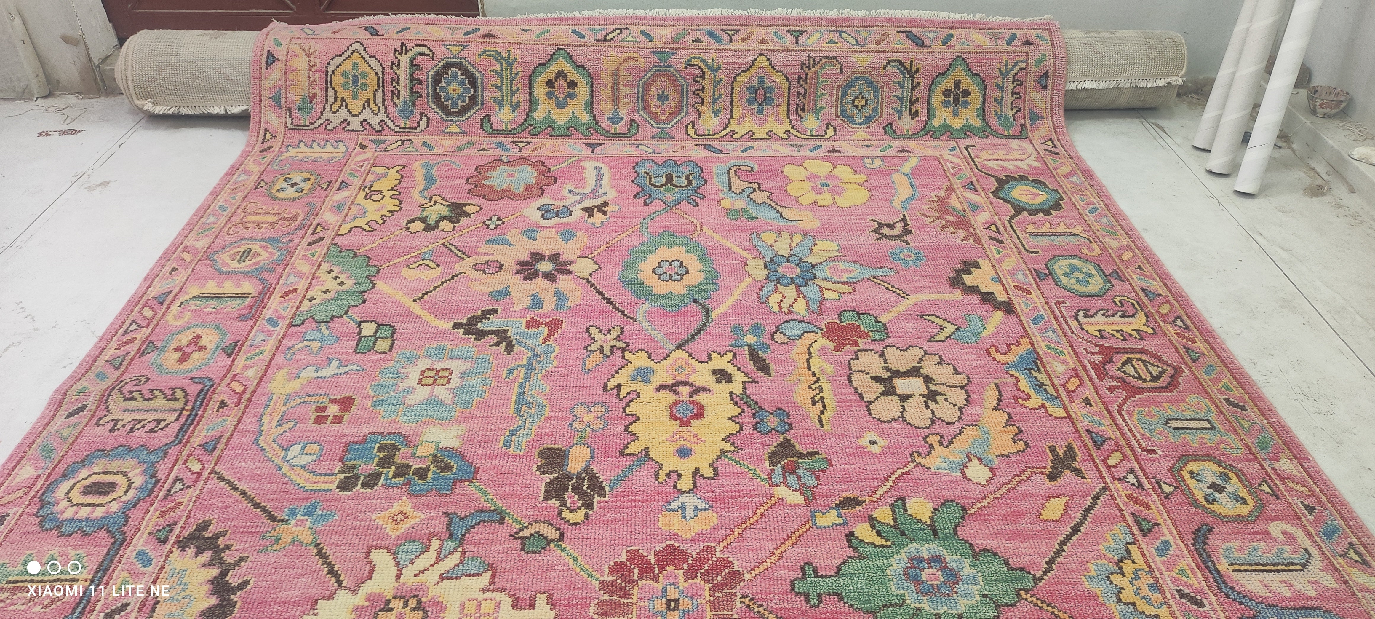 Kat Hernandez 7.9x10 Pink Hand-Knotted Oushak