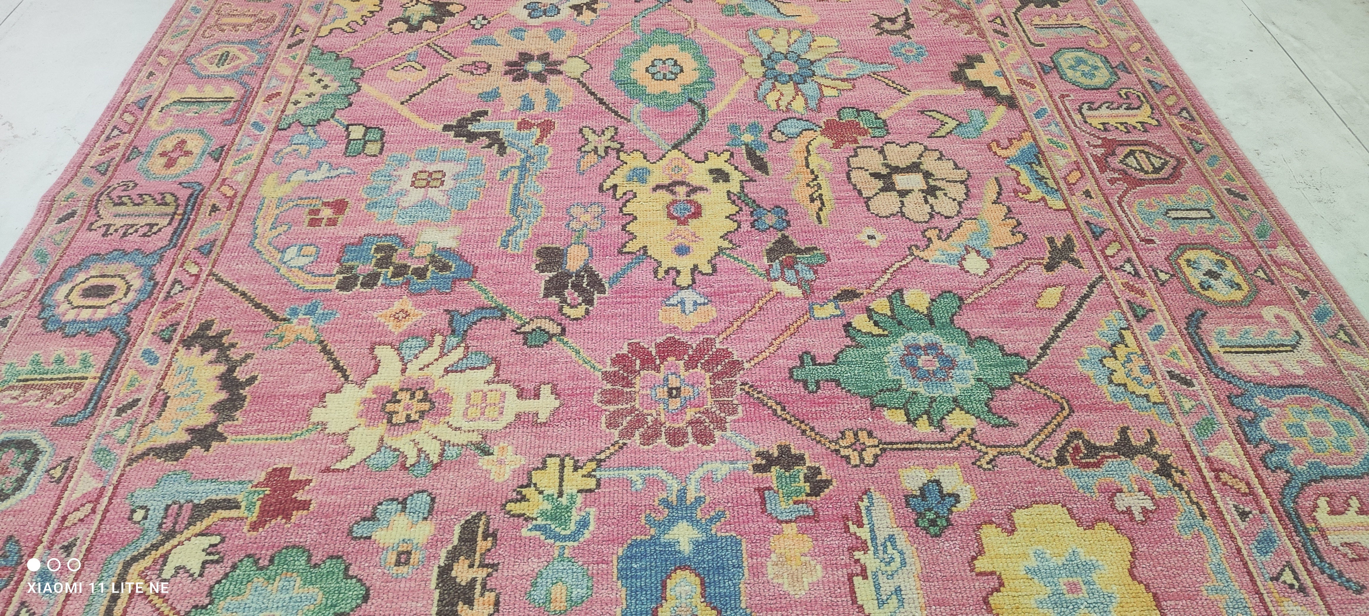 Kat Hernandez 7.9x10 Pink Hand-Knotted Oushak
