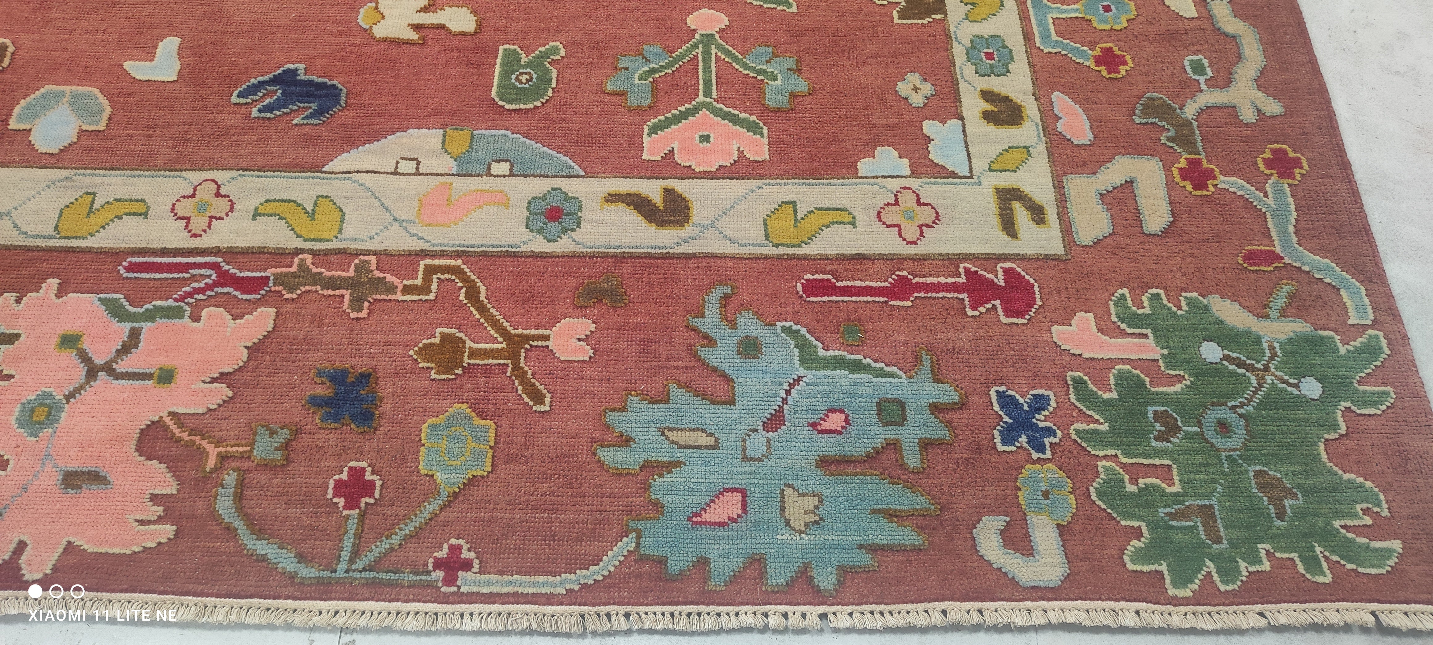 Leslie Bennett 8x10 Pink Hand-Knotted Oushak