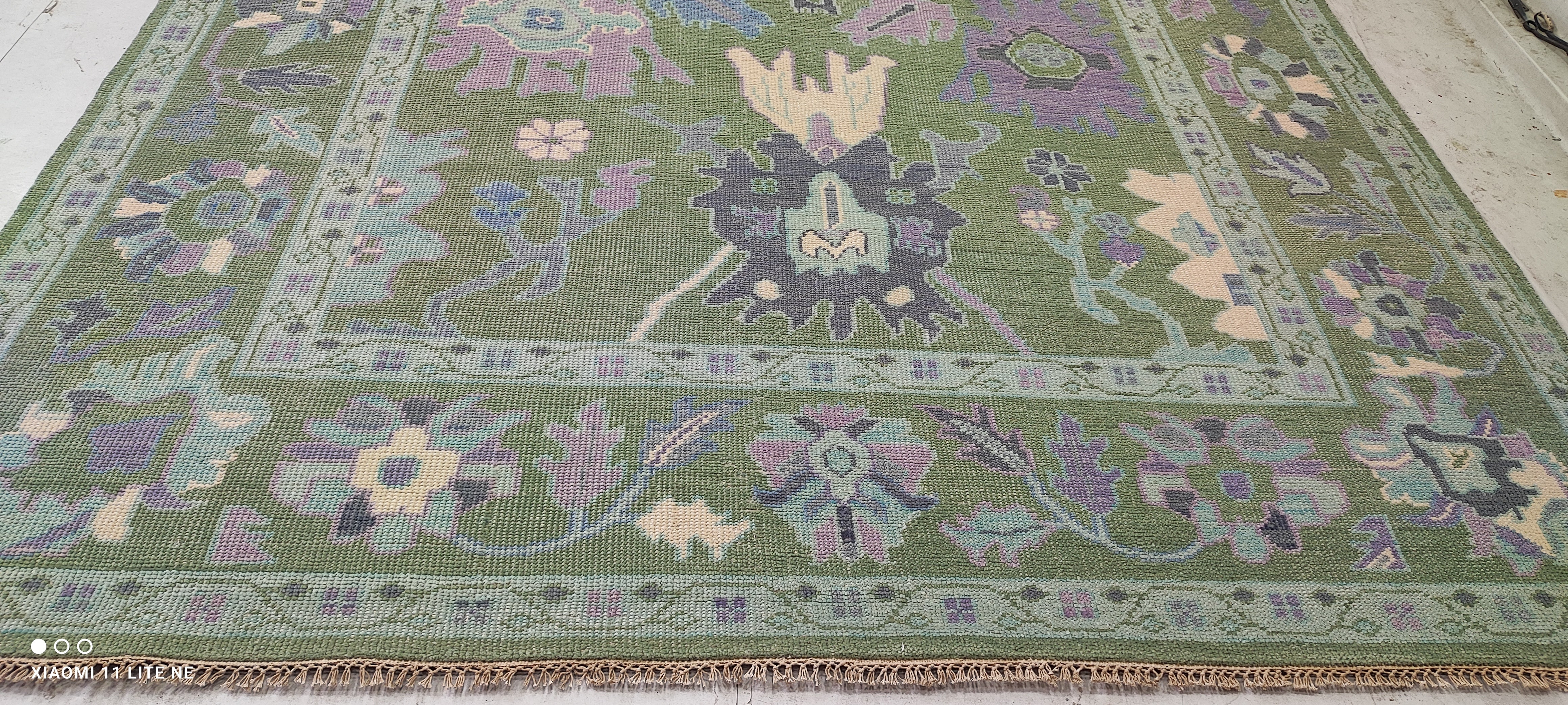 Maddy Perez 9x12 Light Green Hand-Knotted Oushak