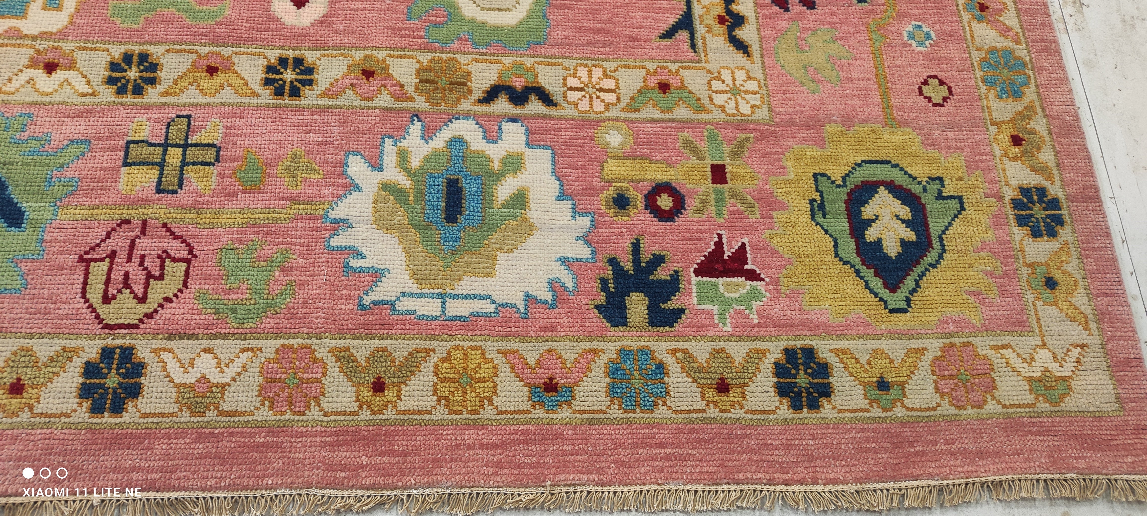 Lexi Howard 10x13.6 Pink Hand-Knotted Oushak