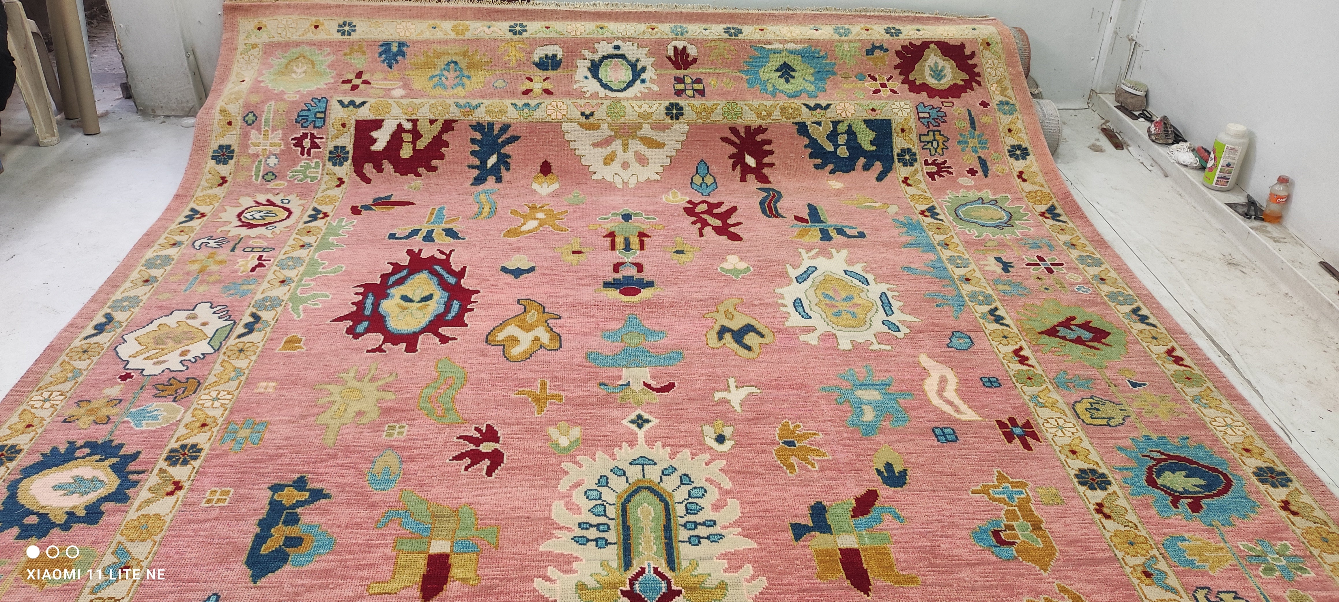 Lexi Howard 10x13.6 Pink Hand-Knotted Oushak