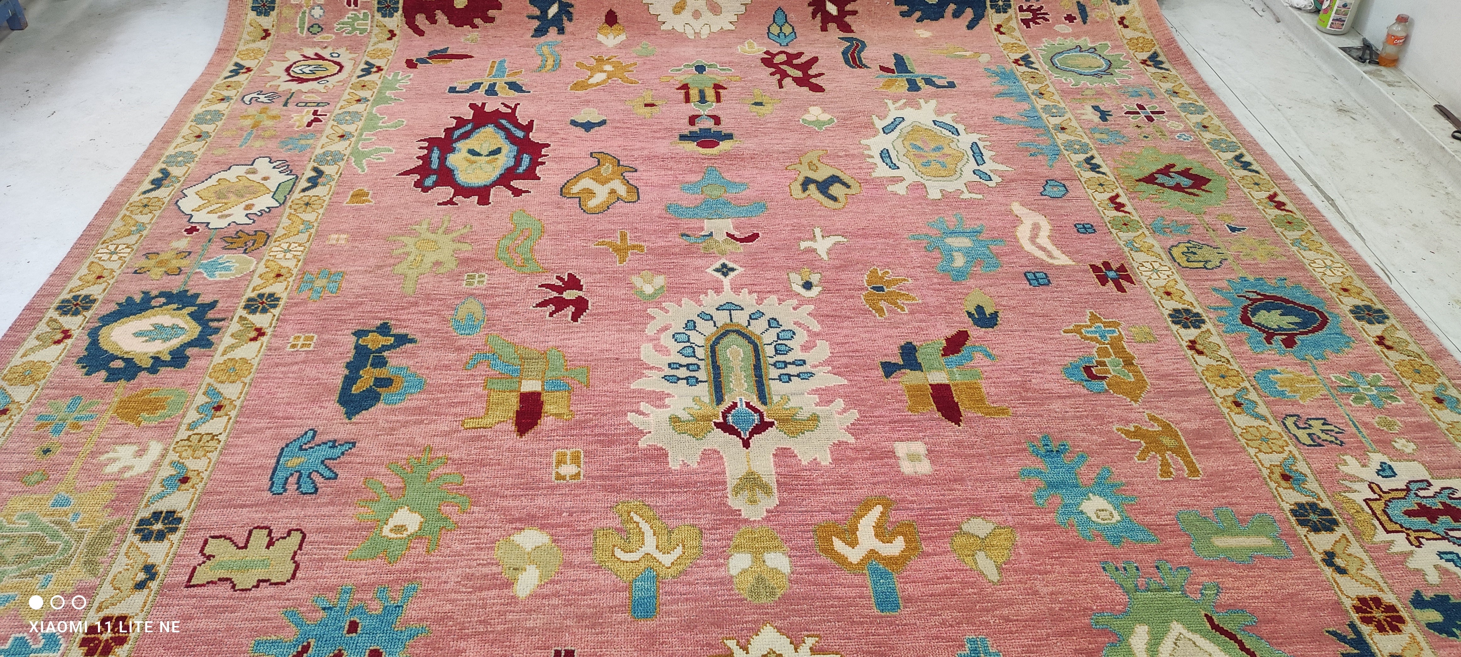Lexi Howard 10x13.6 Pink Hand-Knotted Oushak