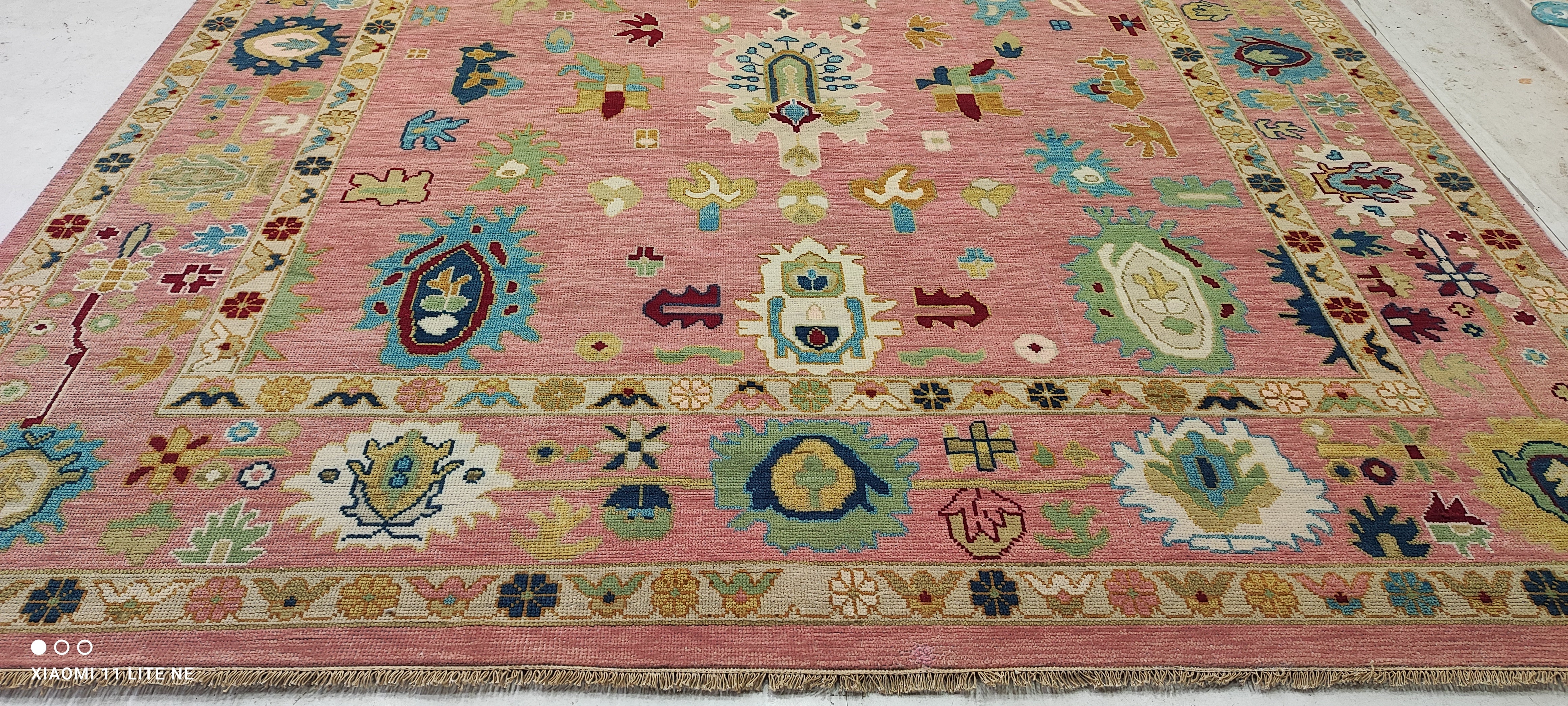 Lexi Howard 10x13.6 Pink Hand-Knotted Oushak