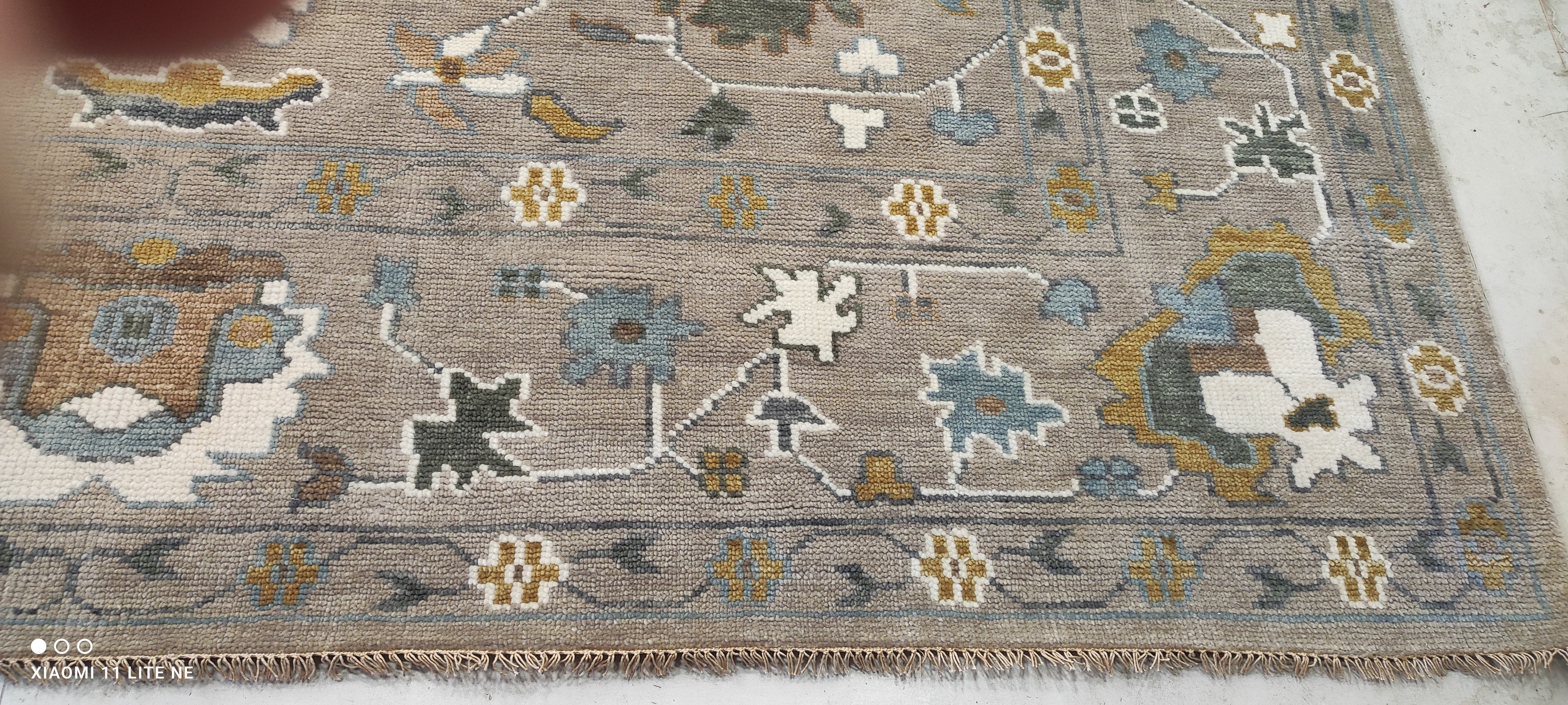 Jules Vaughn 10x14 Grey Hand-Knotted Oushak