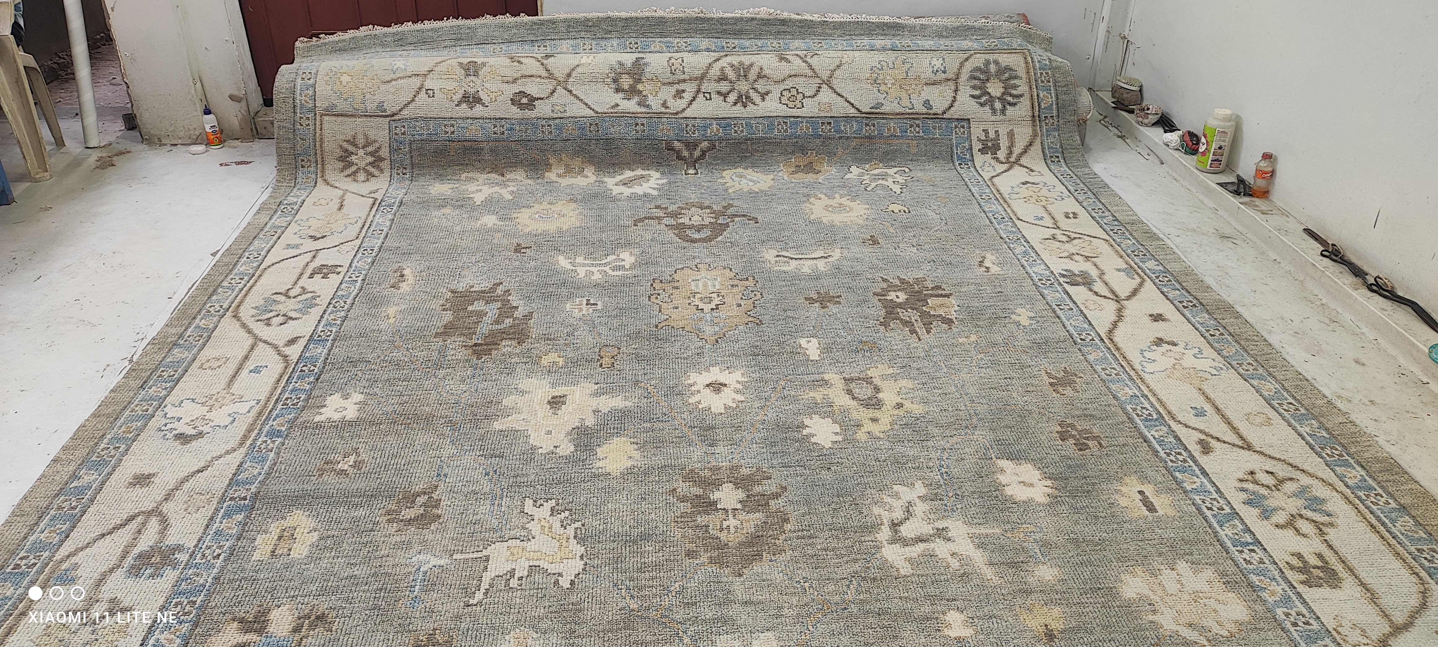 Rue Bennett 10x14.3 Grey Hand-Knotted Oushak