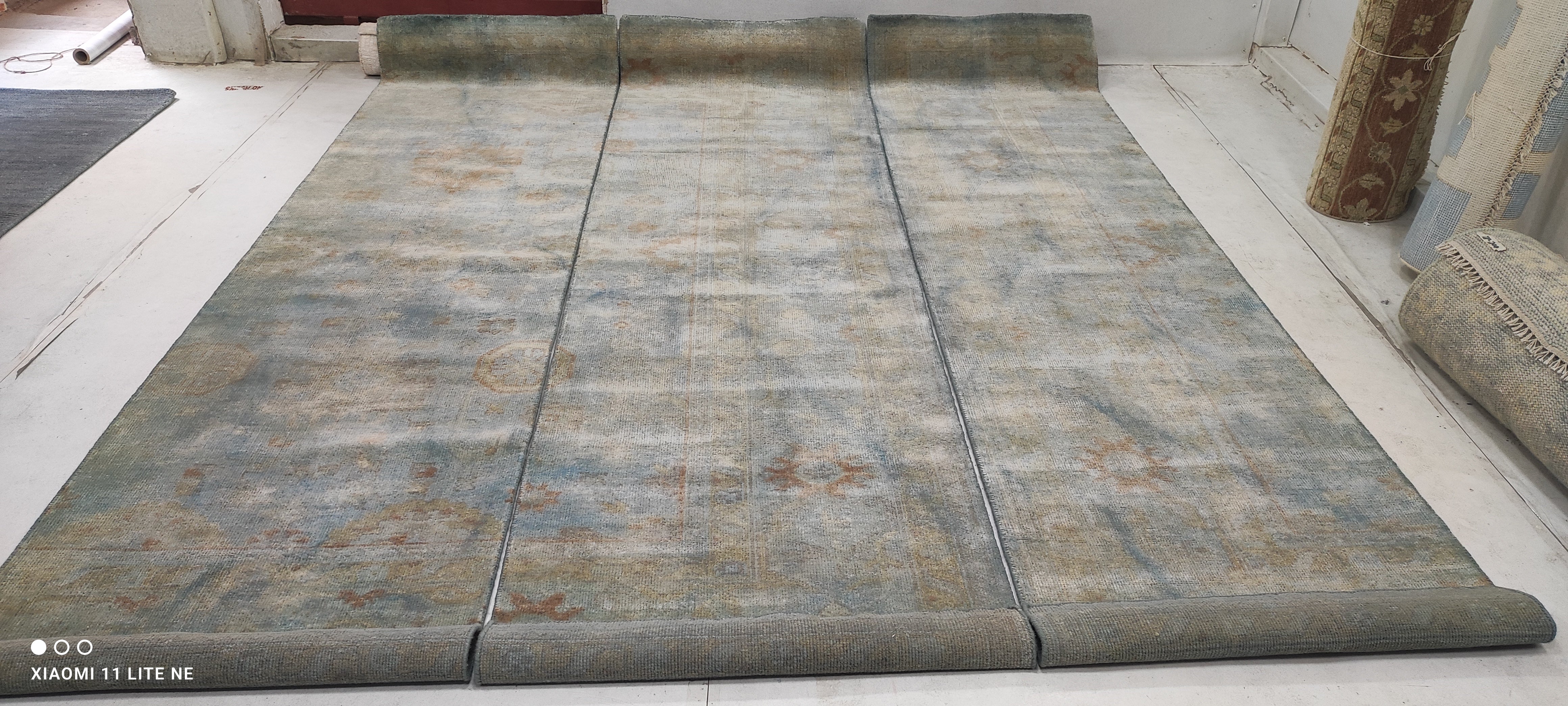 Holly Curran 2.9x10 Light Blue Hand-Knotted Oushak Runner